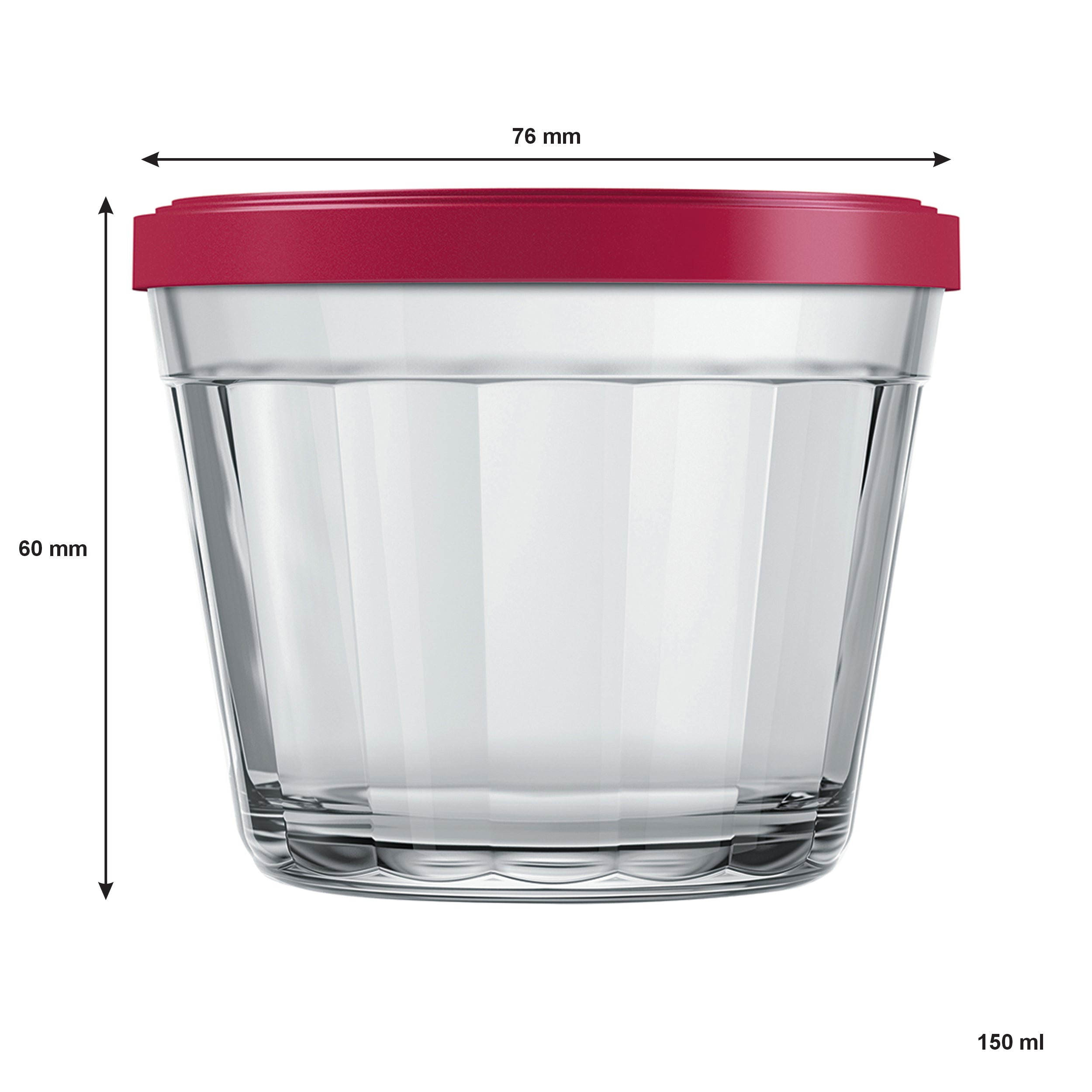 NADIR AMERICANO SMALL BOWL WITH 3 COLOURED PLASTIC LIDS, 150ML