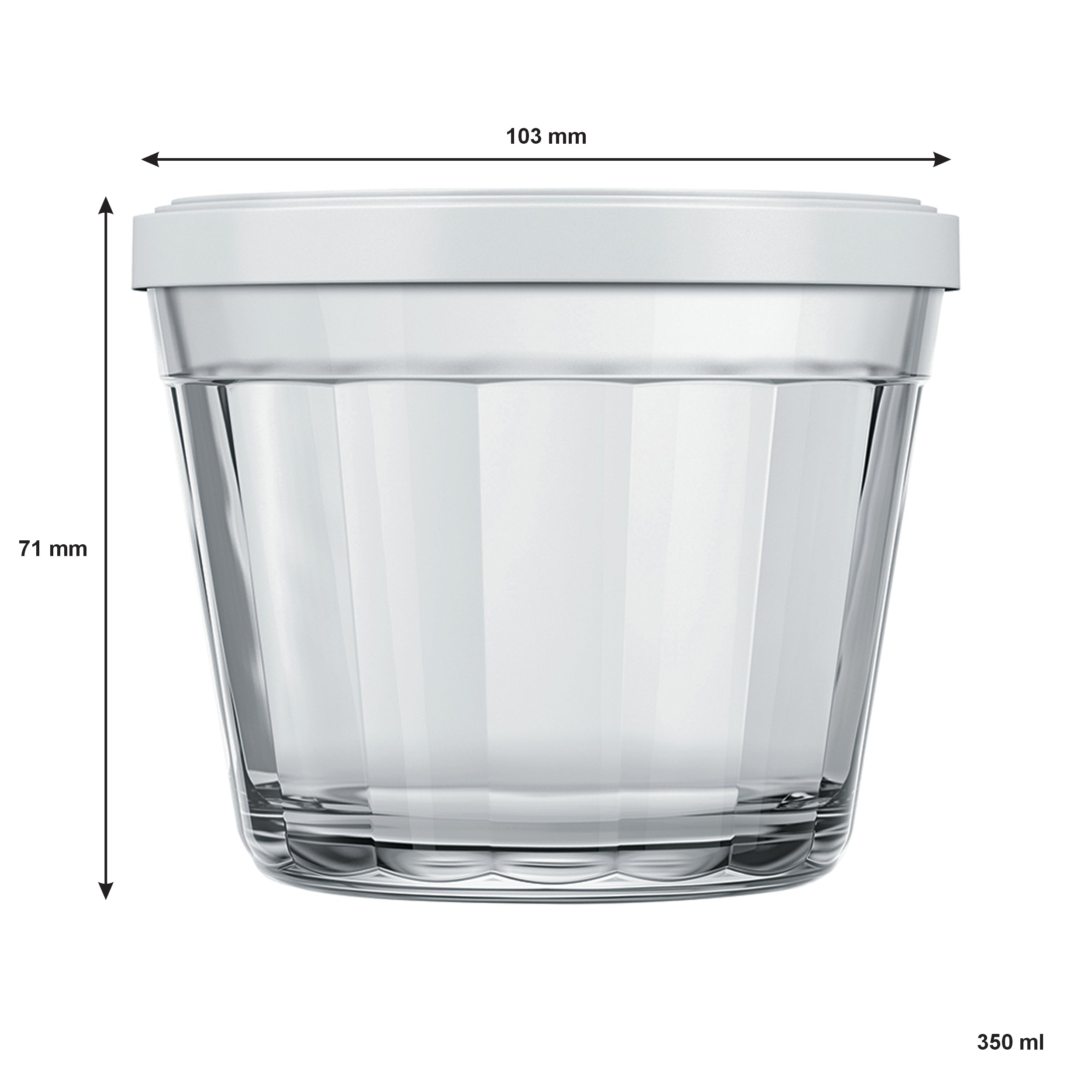 NADIR AMERICANO MEDIUM BOWL WITH 3 COLOURED PLASTIC LIDS, 350ML
