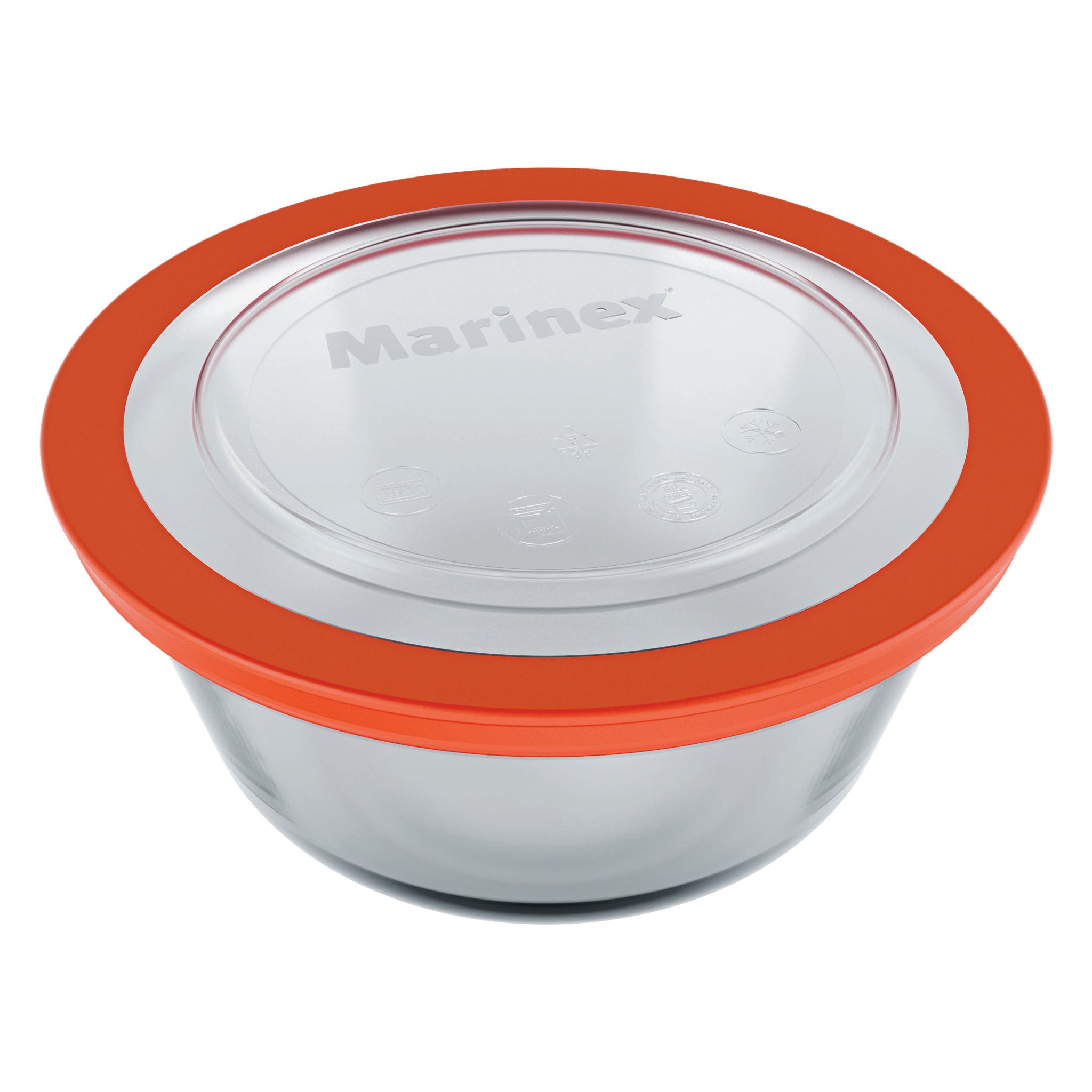 MARINEX ROUND FOOD STORAGE CONTAINER WITH PLASTIC LID, 600ML