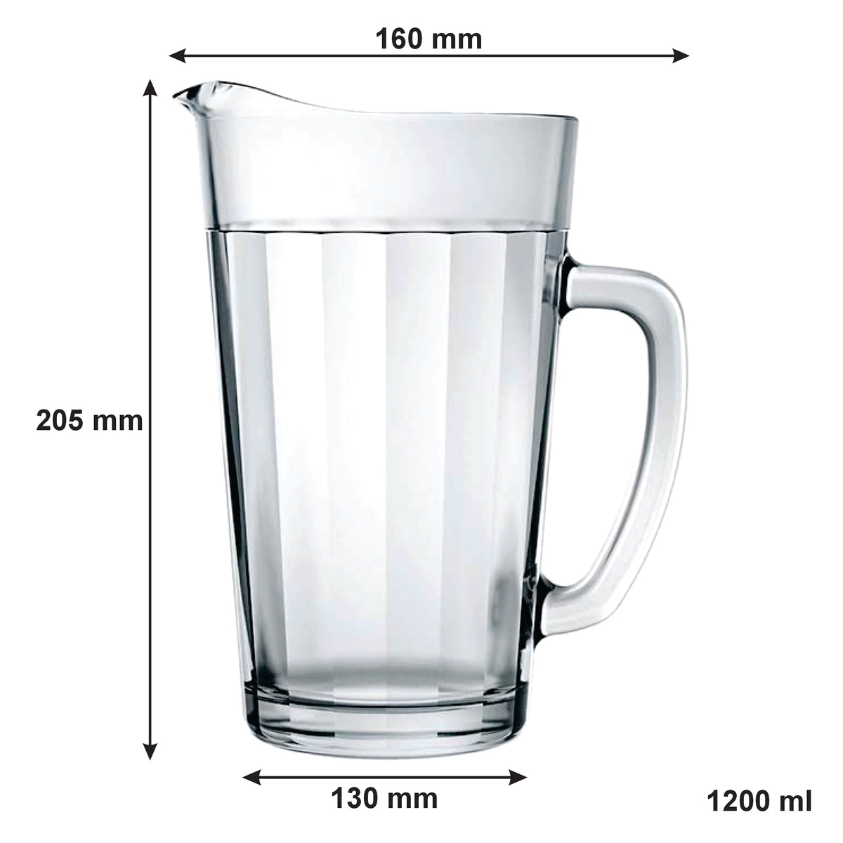 NADIR AMERICANO GLASS JUG, 1.2L