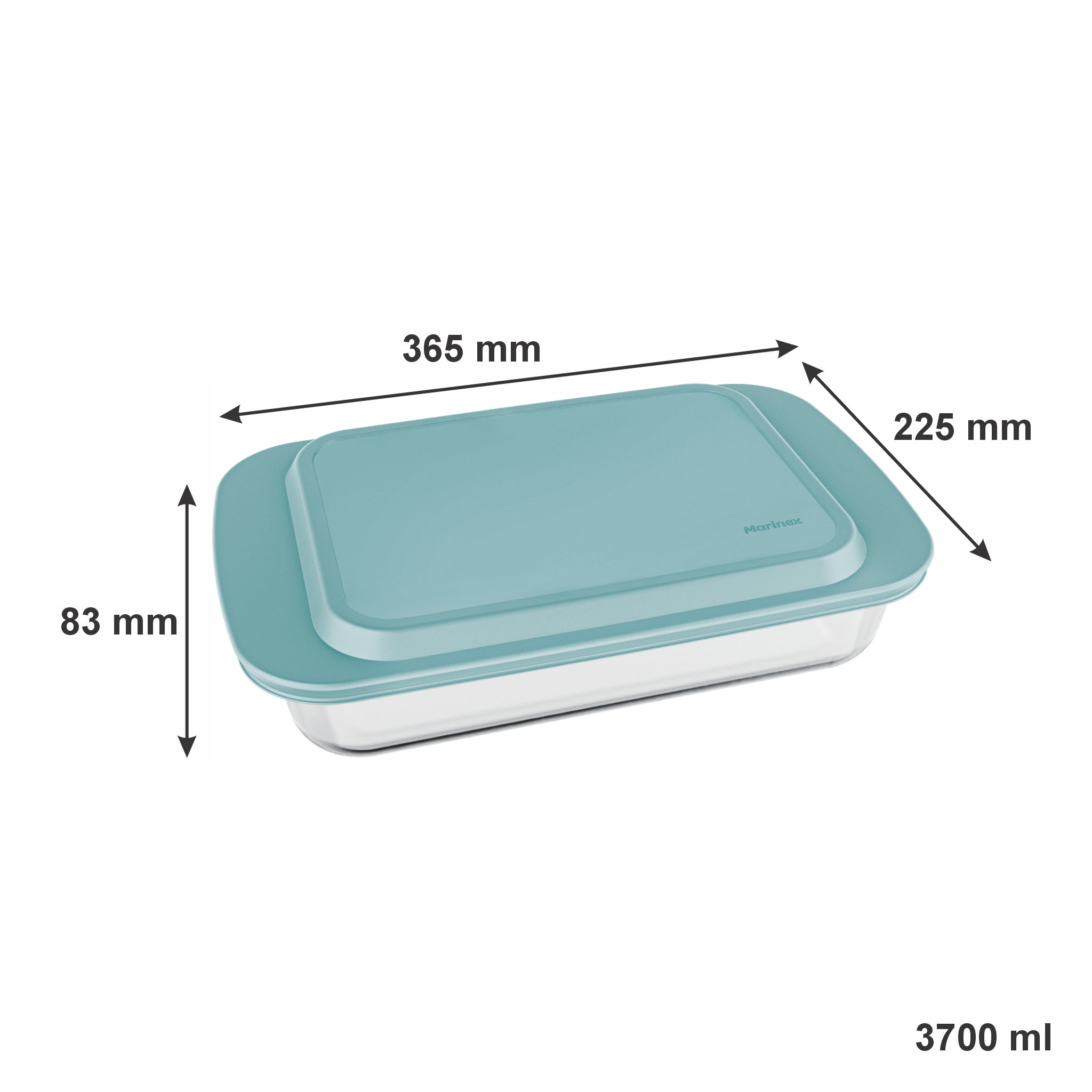MARINEX RECT. ROASTER WITH BLUE PLASTIC LID, 3.7L