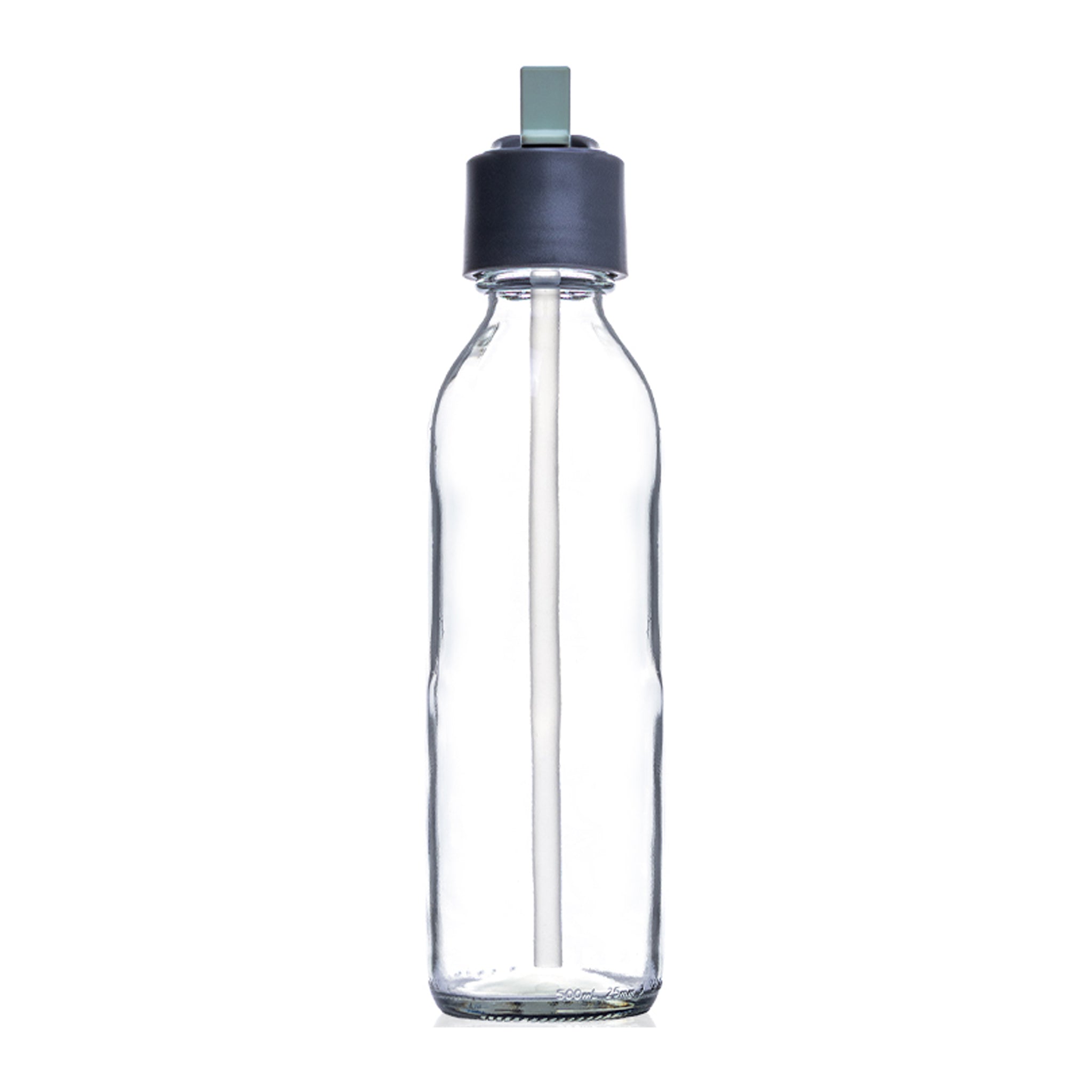 CONSOL SLIMLINE BOTTLE WITH ASSORTED COLOURED STRAW LIDS, 500ML
