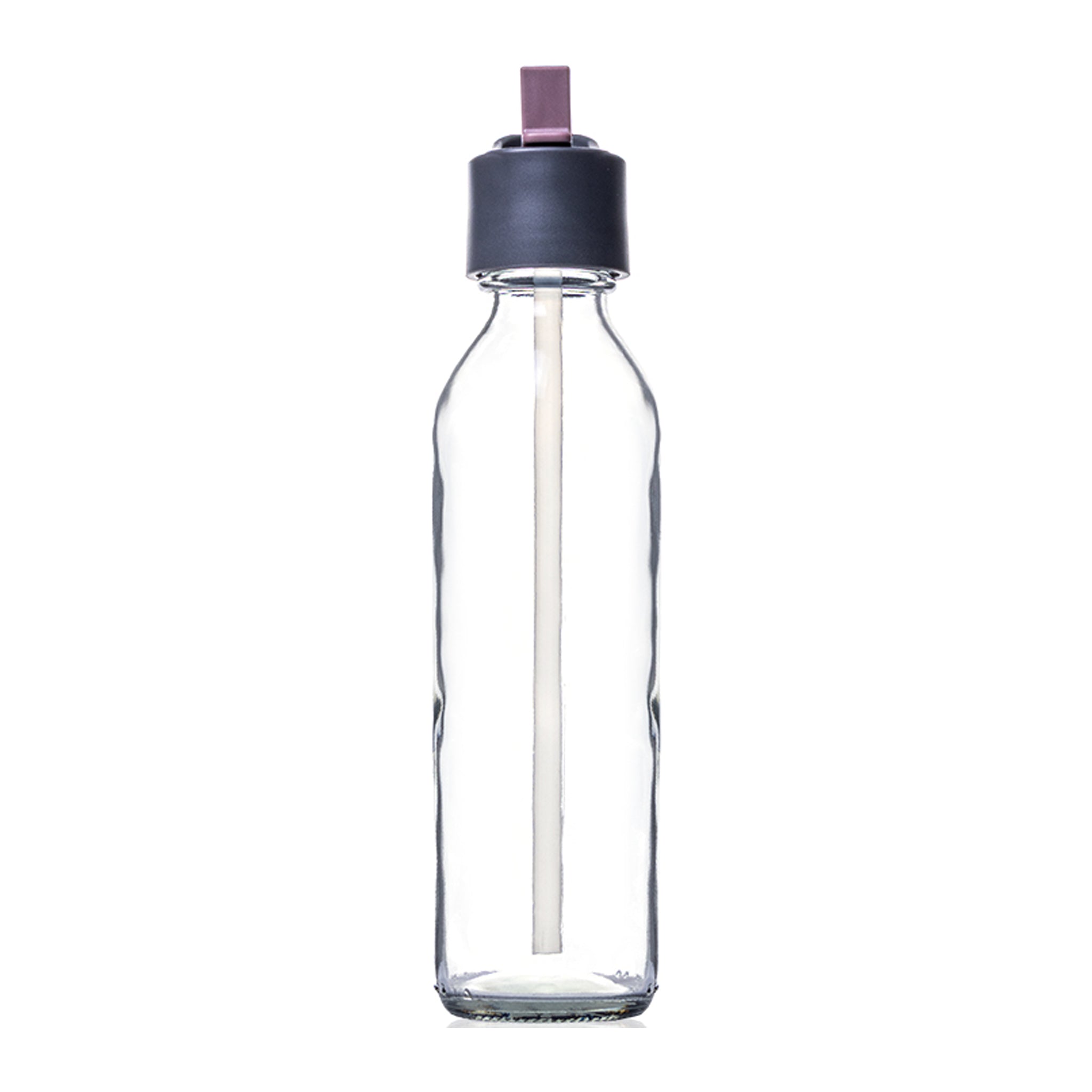 CONSOL SLIMLINE BOTTLE WITH ASSORTED COLOURED STRAW LIDS, 500ML