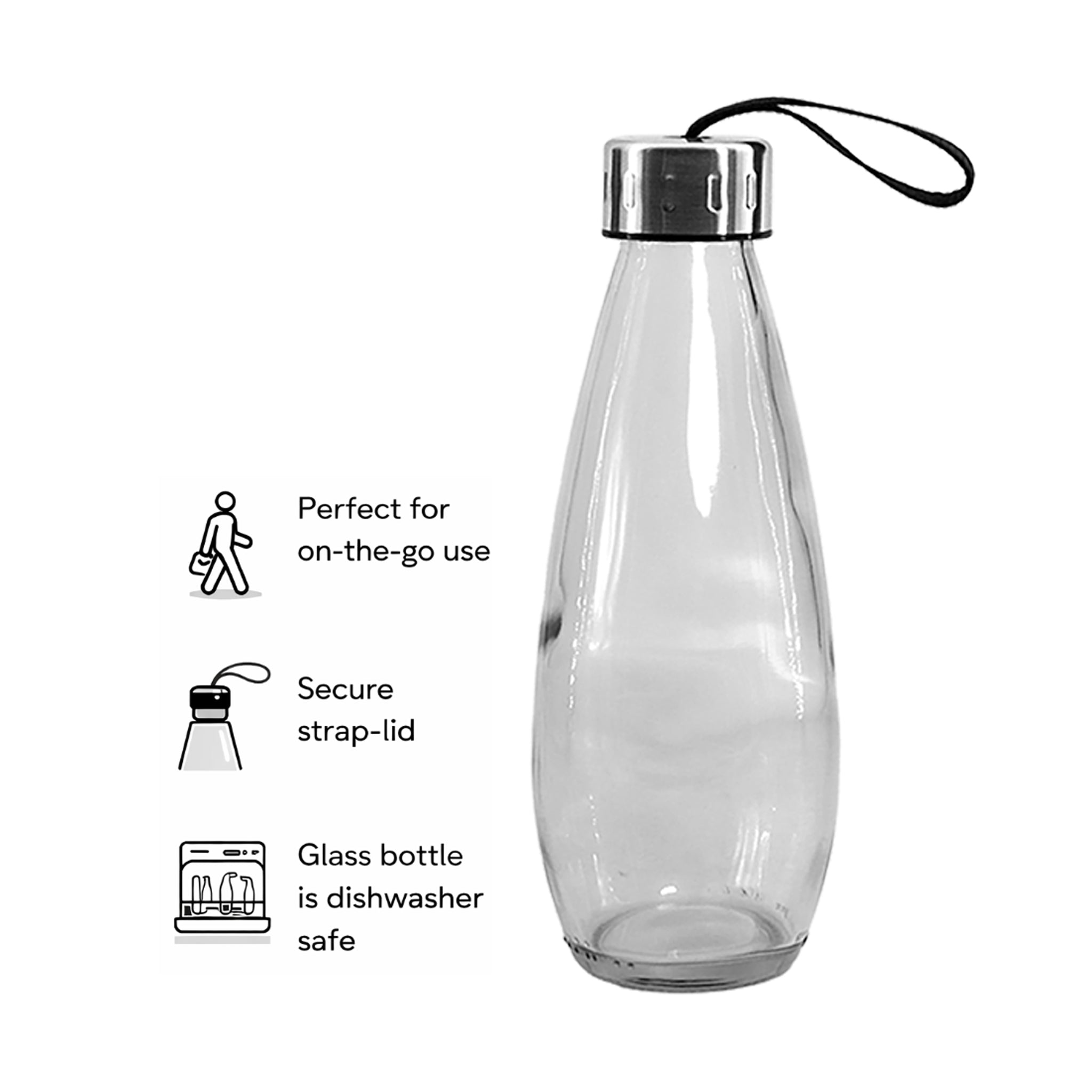 CONSOL DROPLET BOTTLE WITH STRAP LID, 500ML