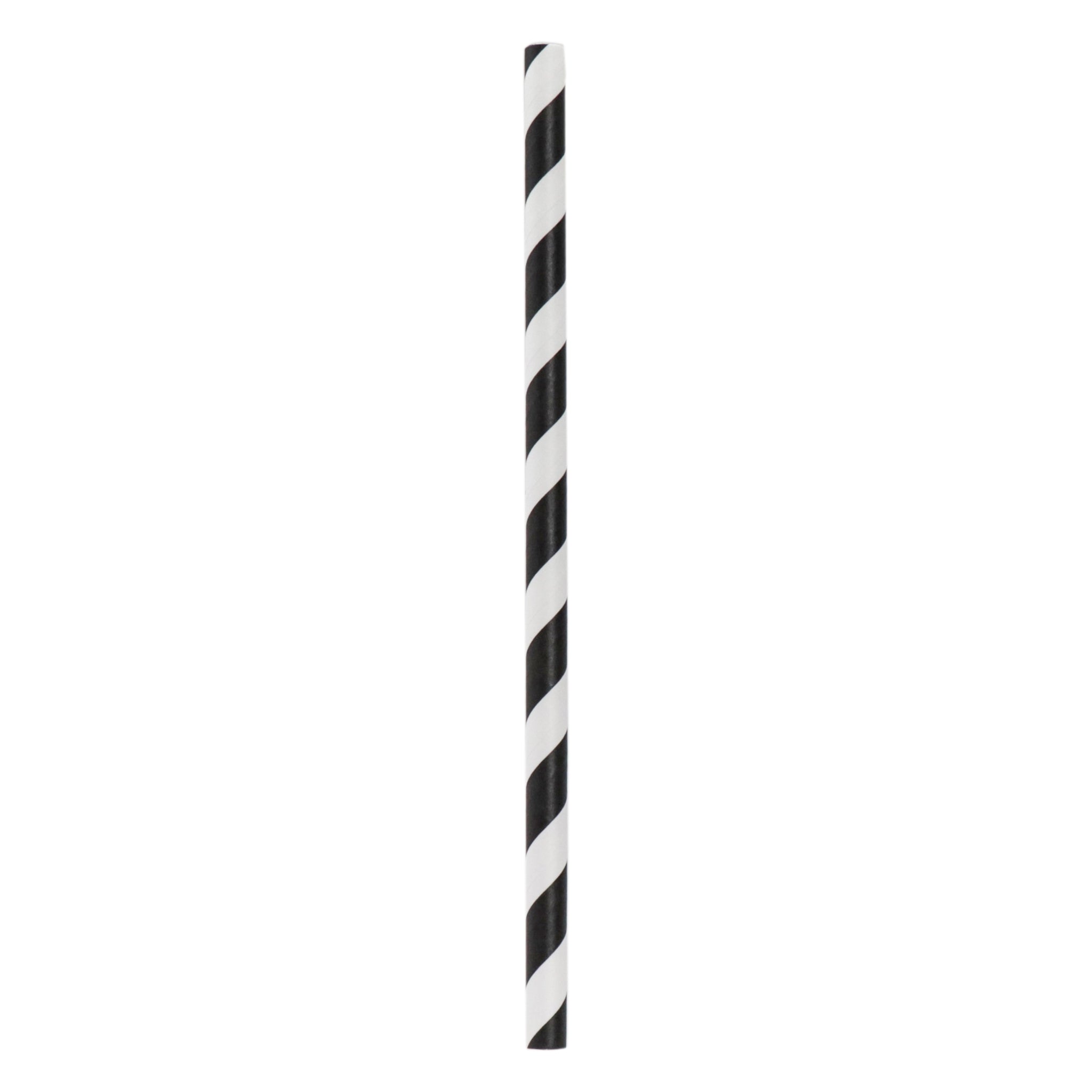 BAR BUTLER PAPER STRAWS BLACK & WHITE CHEVRON 50X3PLY 8MM WRAPPED + 1 UNWRAPPED 51PK