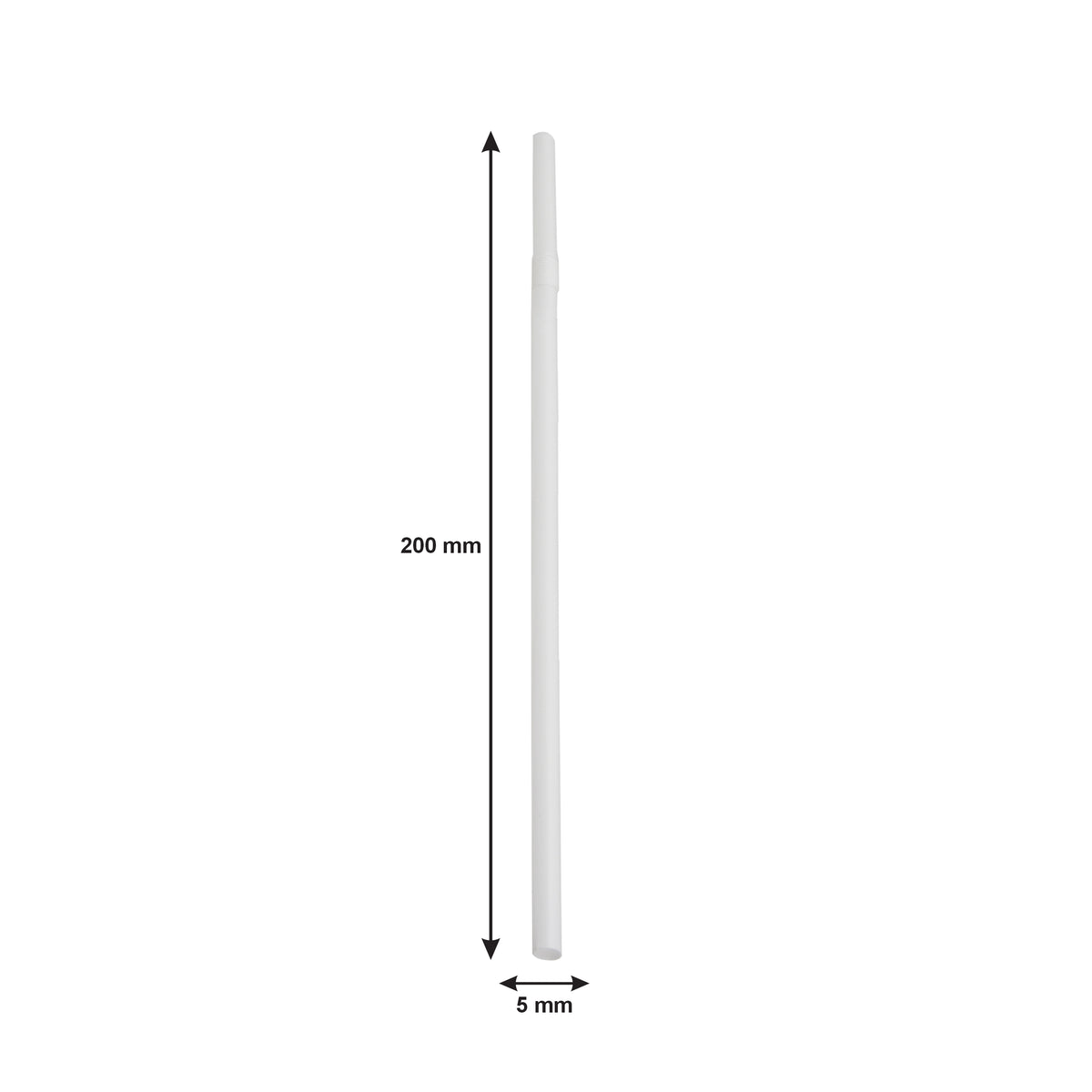 BAR BUTLER WRAPPED WHITE BENDY STRAWS 5MM, 100PK