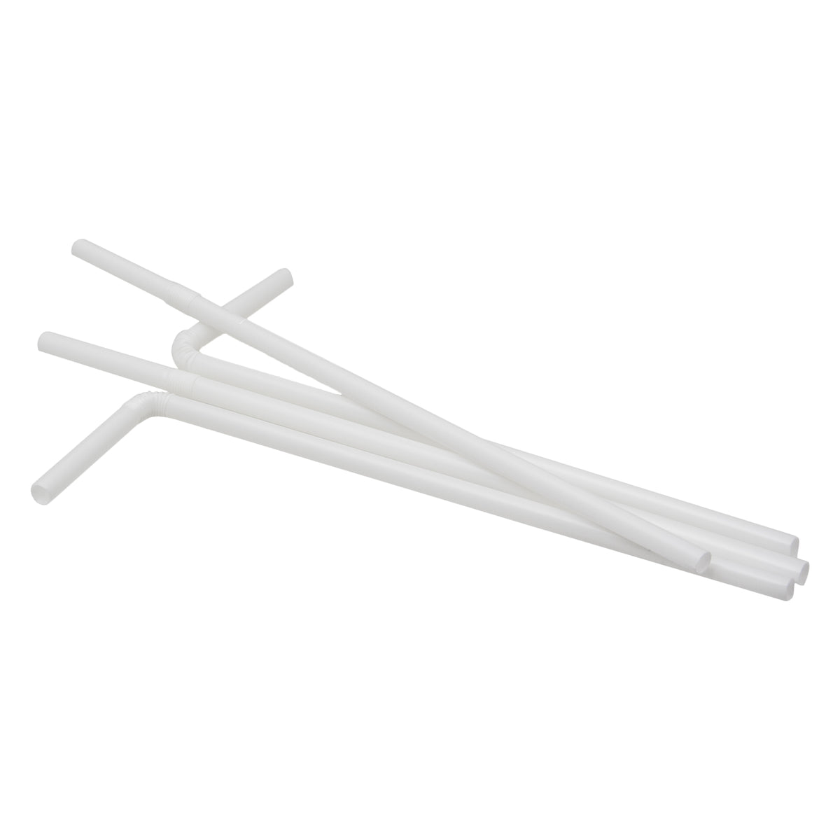 BAR BUTLER WRAPPED WHITE BENDY STRAWS 5MM, 100PK