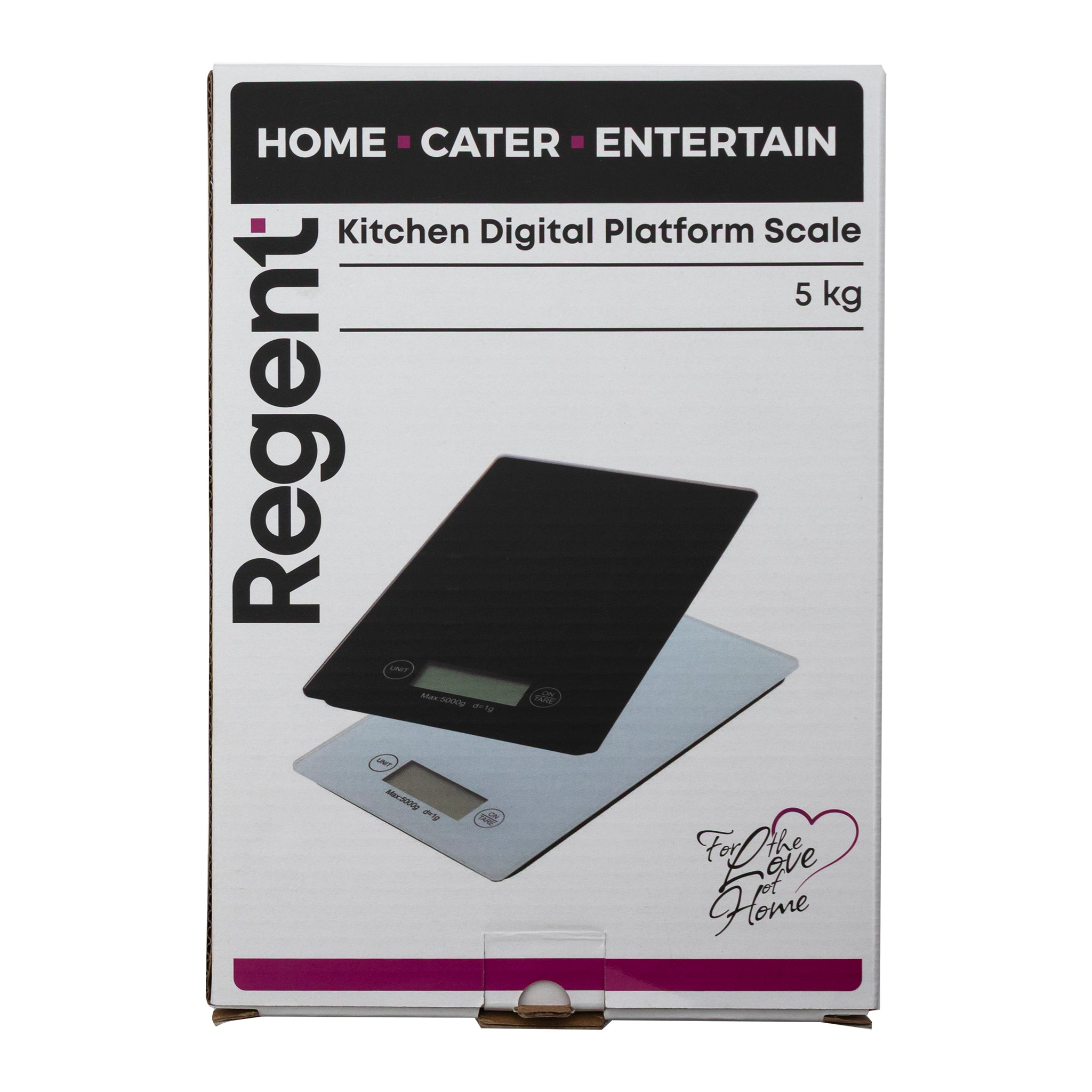 REGENT KITCHEN DIGITAL PLATFORM SCALE MIXED BLACK/WHITE EACH, 5KG