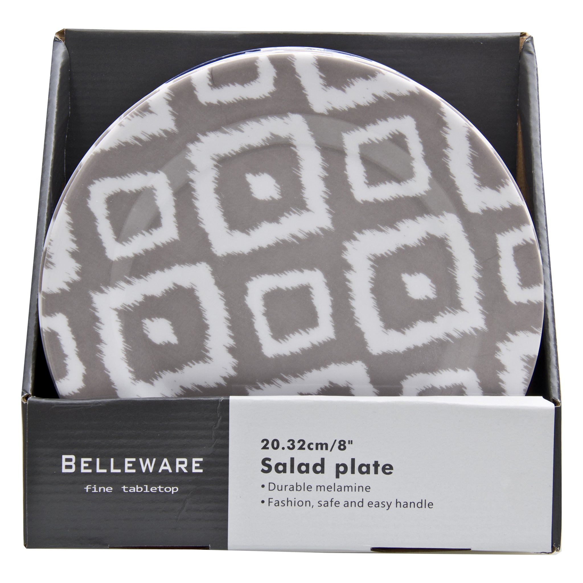 MELAMINE SIDE PLATE GREY WILD, 202MM DIA