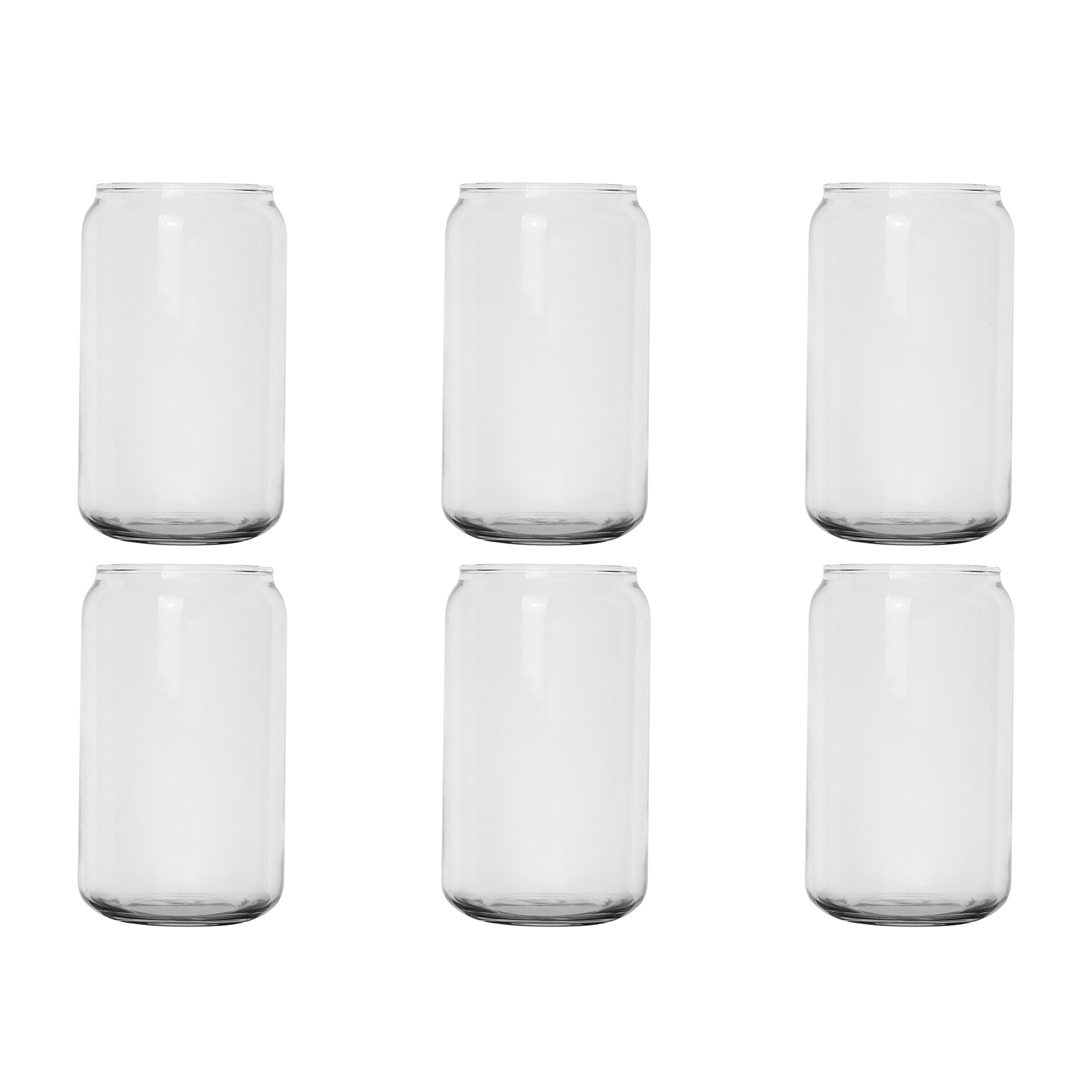 REGENT CAN SHAPE GLASS TUMBLERS 6PK, 400ML