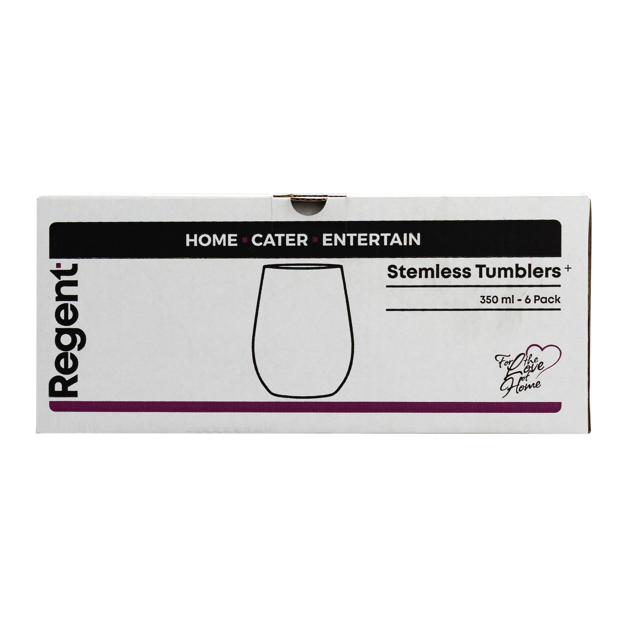 REGENT STEMLESS GLASS TUMBLERS 6PK, 350ML