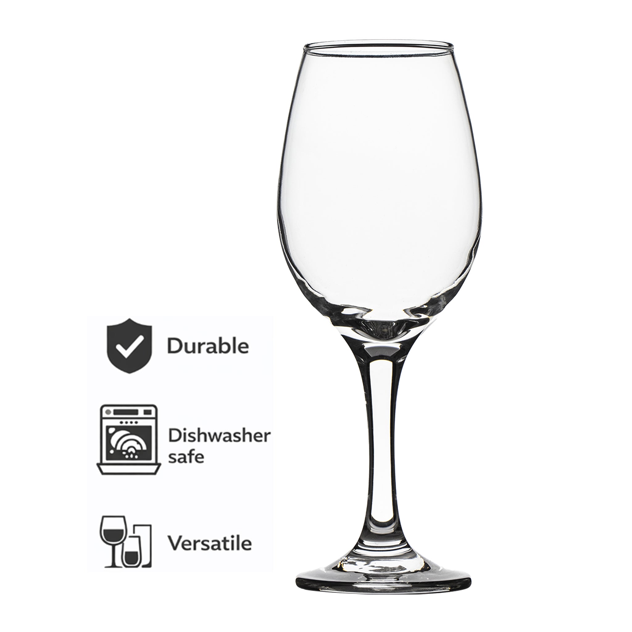 REGENT STEMMED WHITE WINE GLASSES 6PK, 385ML