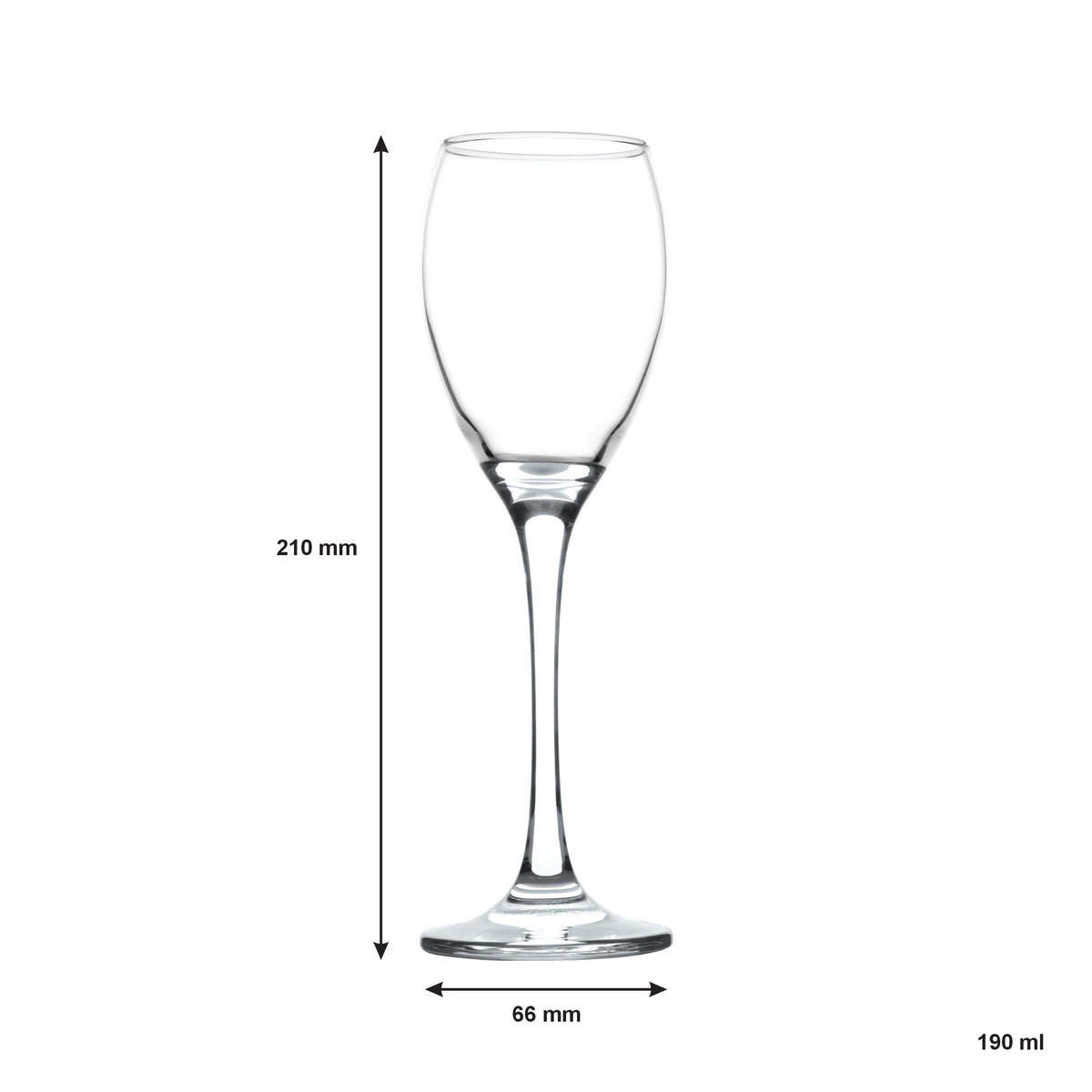 REGENT PARIS STEMMED FLUTE GLASS 4PK, 190ML