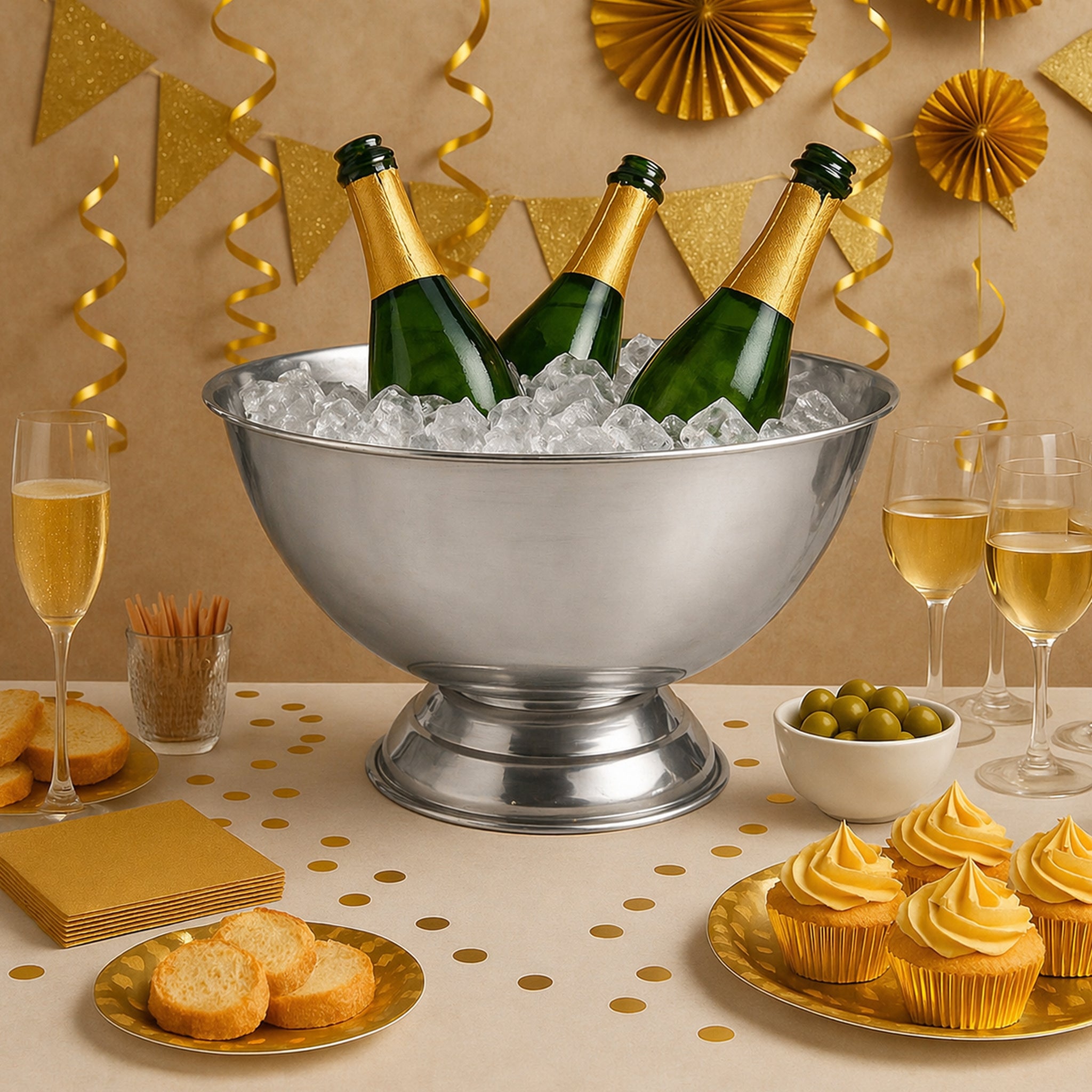 BAR BUTLER PEDESTAL CHAMPAGNE /ICE BOWL WITHOUT HANDLES, 10L