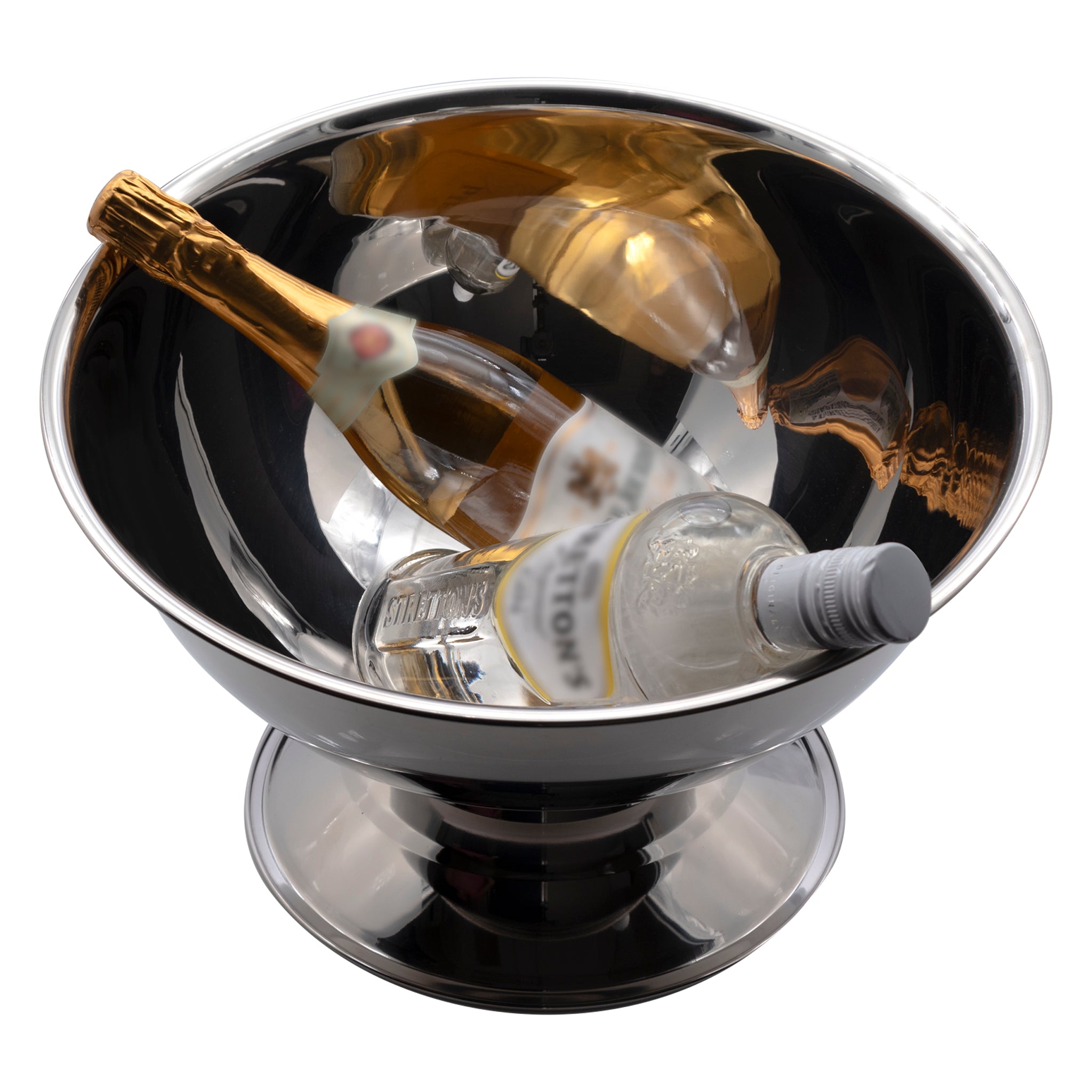 BAR BUTLER FOOTED ANGLED CHAMPAGNE BOWL STAINLESS STEEL, 9L