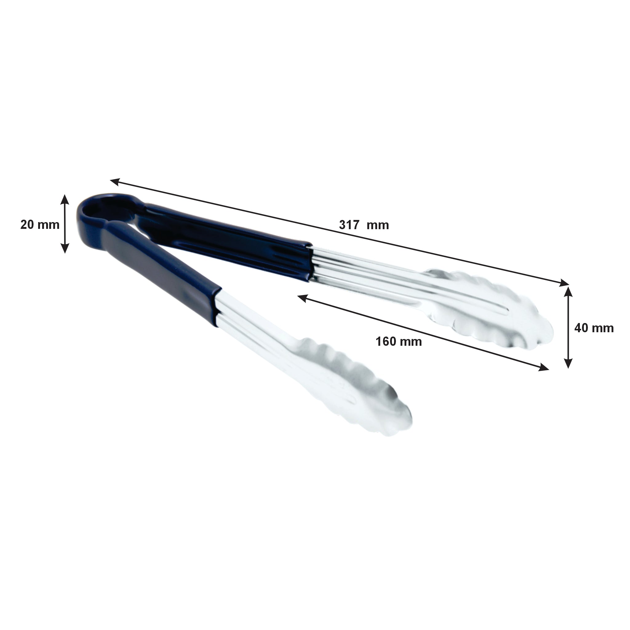 REGENT TONGS STAINLESS STEEL POLYCOATED BLUE, 317MM