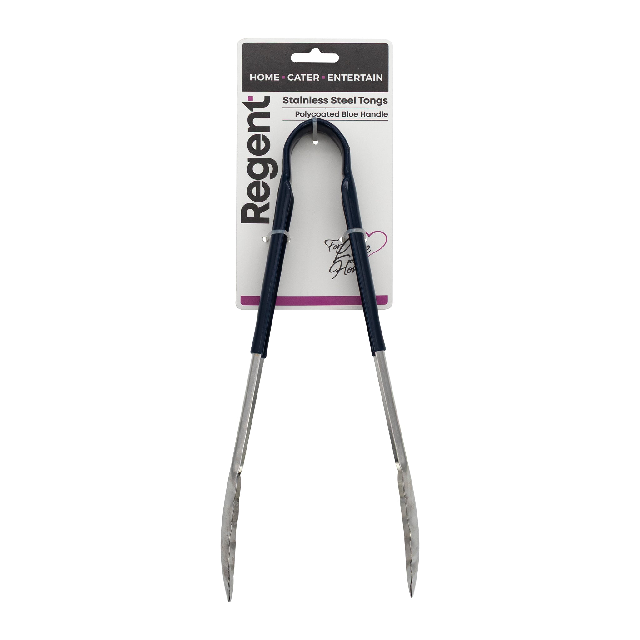 REGENT TONGS STAINLESS STEEL POLYCOATED BLUE, 317MM
