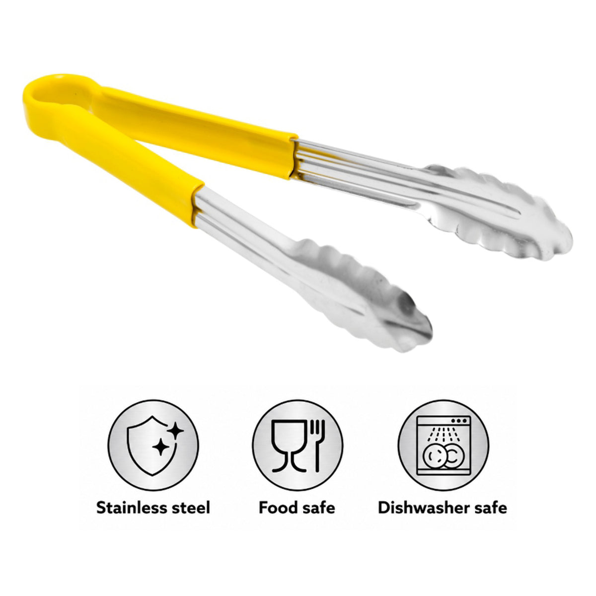REGENT TONGS STAINLESS STEEL POLYCOATED YELLOW, 317MM