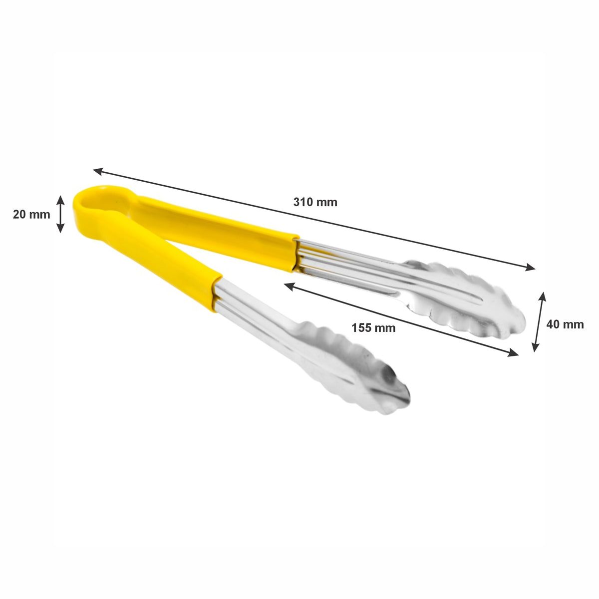 REGENT TONGS STAINLESS STEEL POLYCOATED YELLOW, 310MM