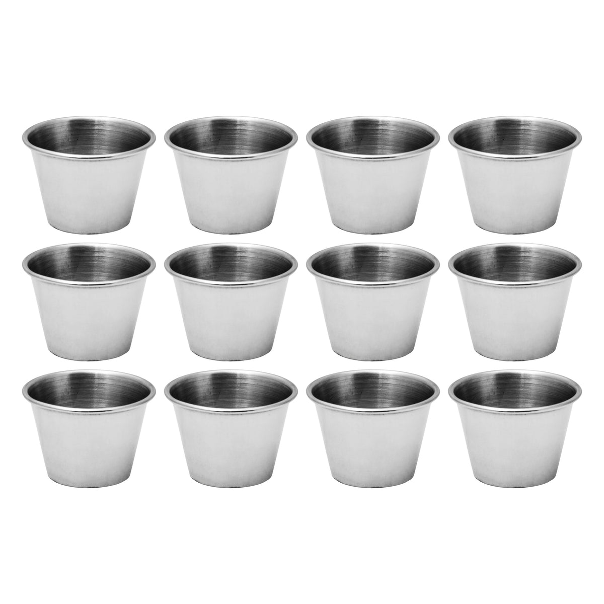 REGENT SAUCE CUP STAINLESS STEEL 70ML 12PK, 56MM DIA