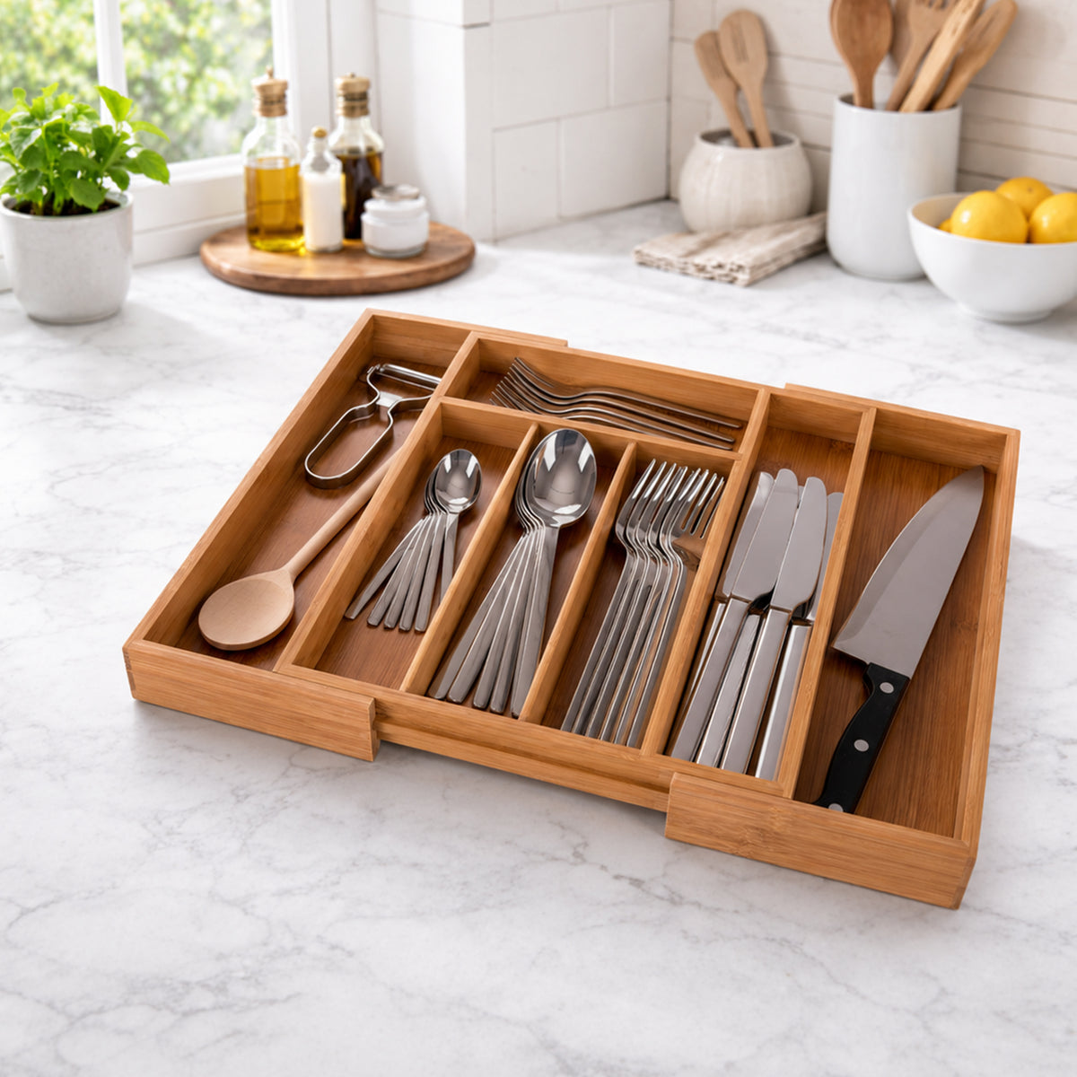REGENT BAMBOO EXPANDABLE CUTLERY TRAY, 400/260X320MM
