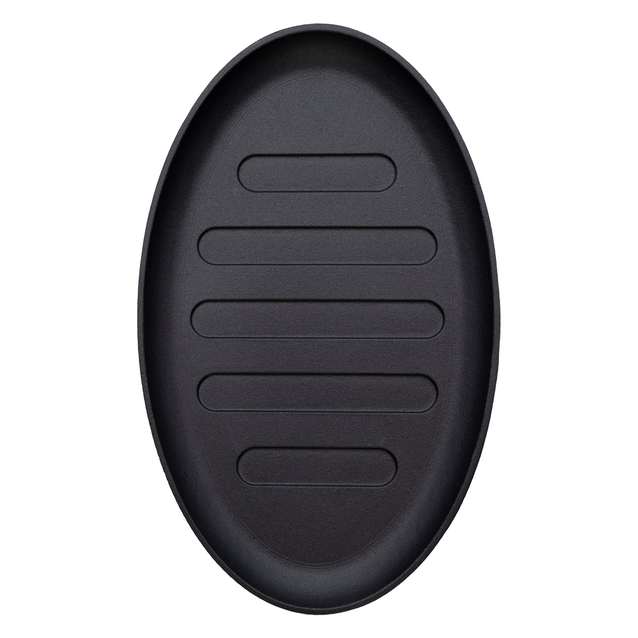 REGENT COOKWARE CAST IRON OVAL STEAK PLATE ON A WOODEN BOARD, 270X165MM