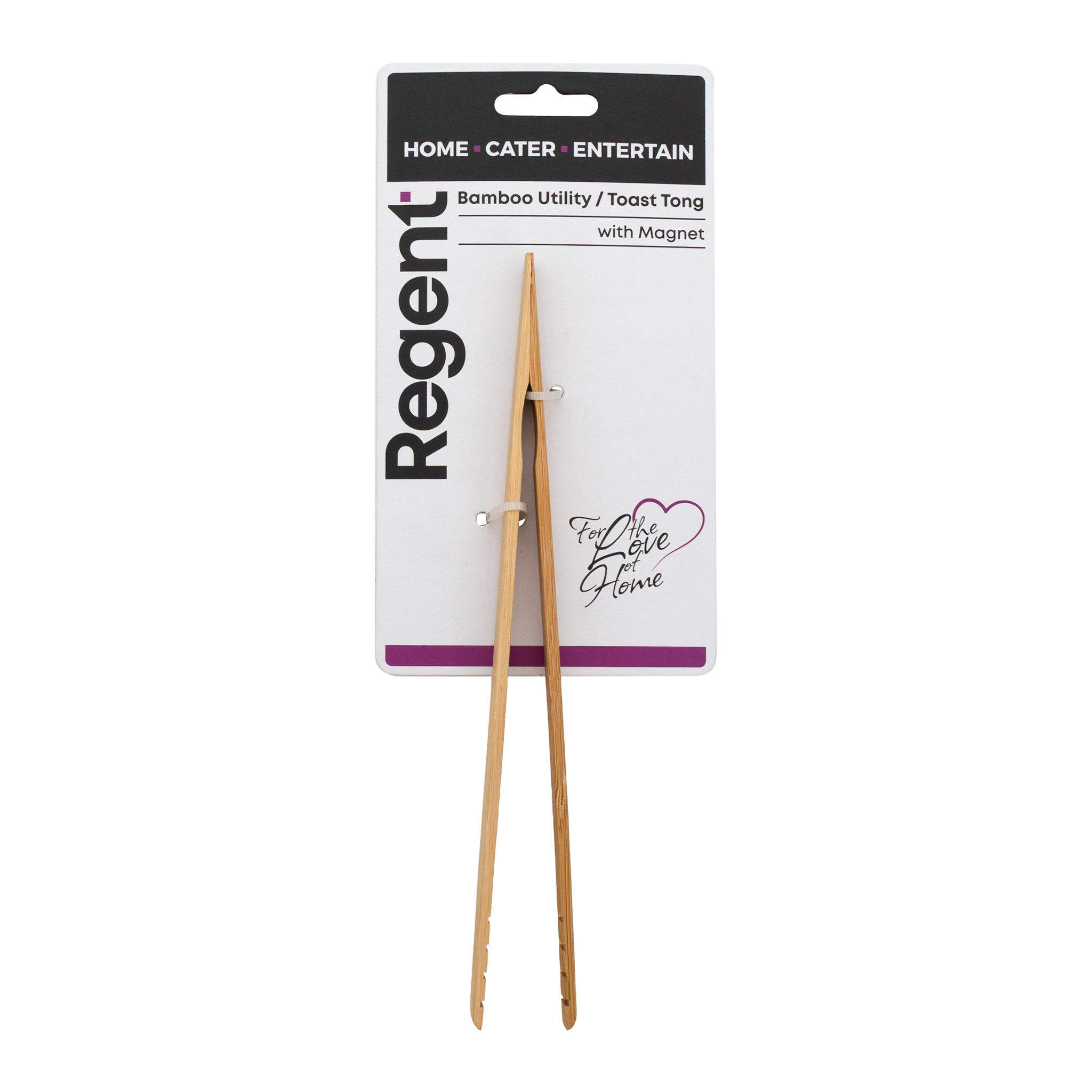 REGENT BAMBOO UTILITY/TOAST TONG WITH MAGNET, 220MM