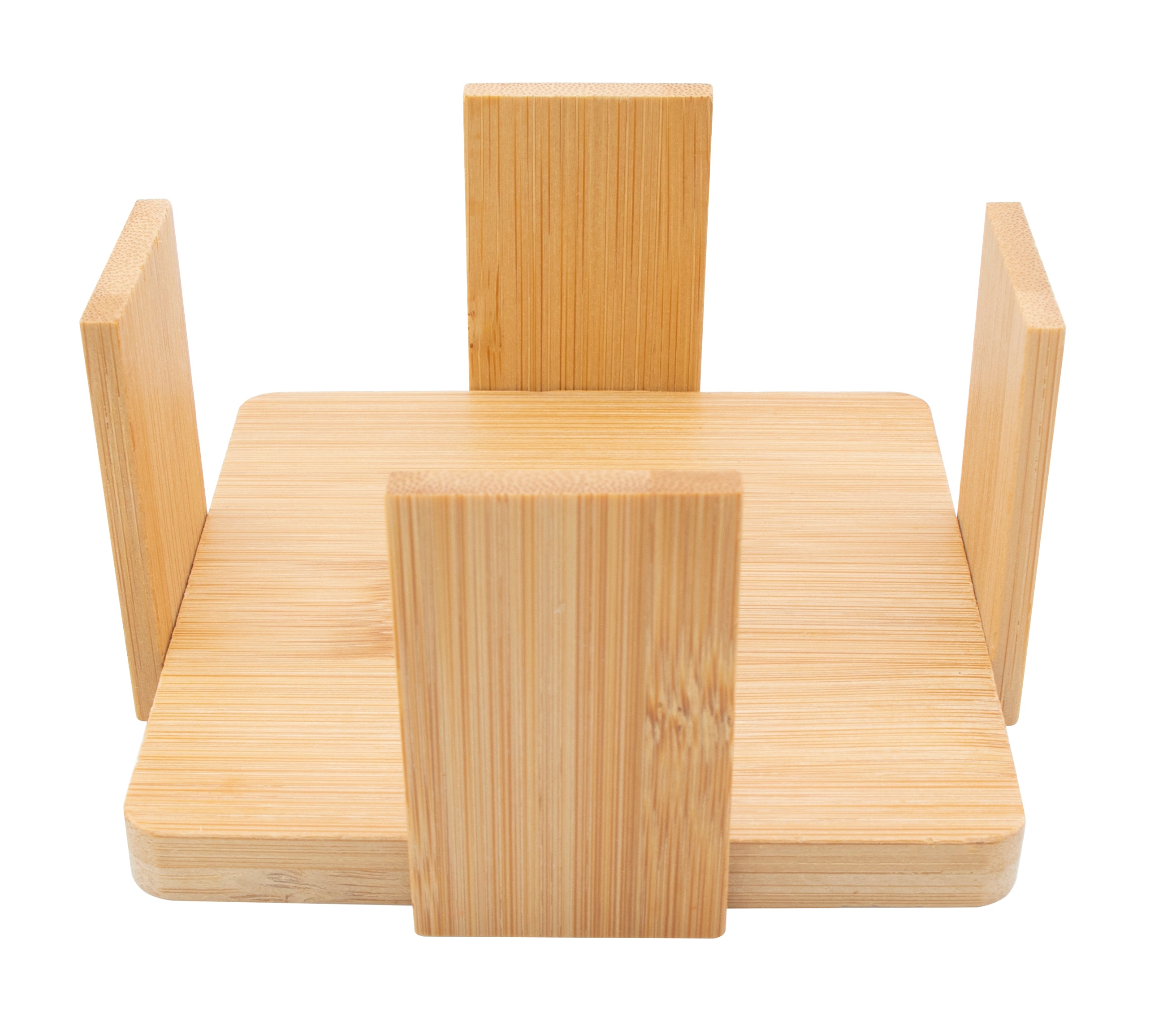 REGENT BAMBOO SQUARE COASTERS IN A HOLDER 7 PIECE SET, 100X100MM