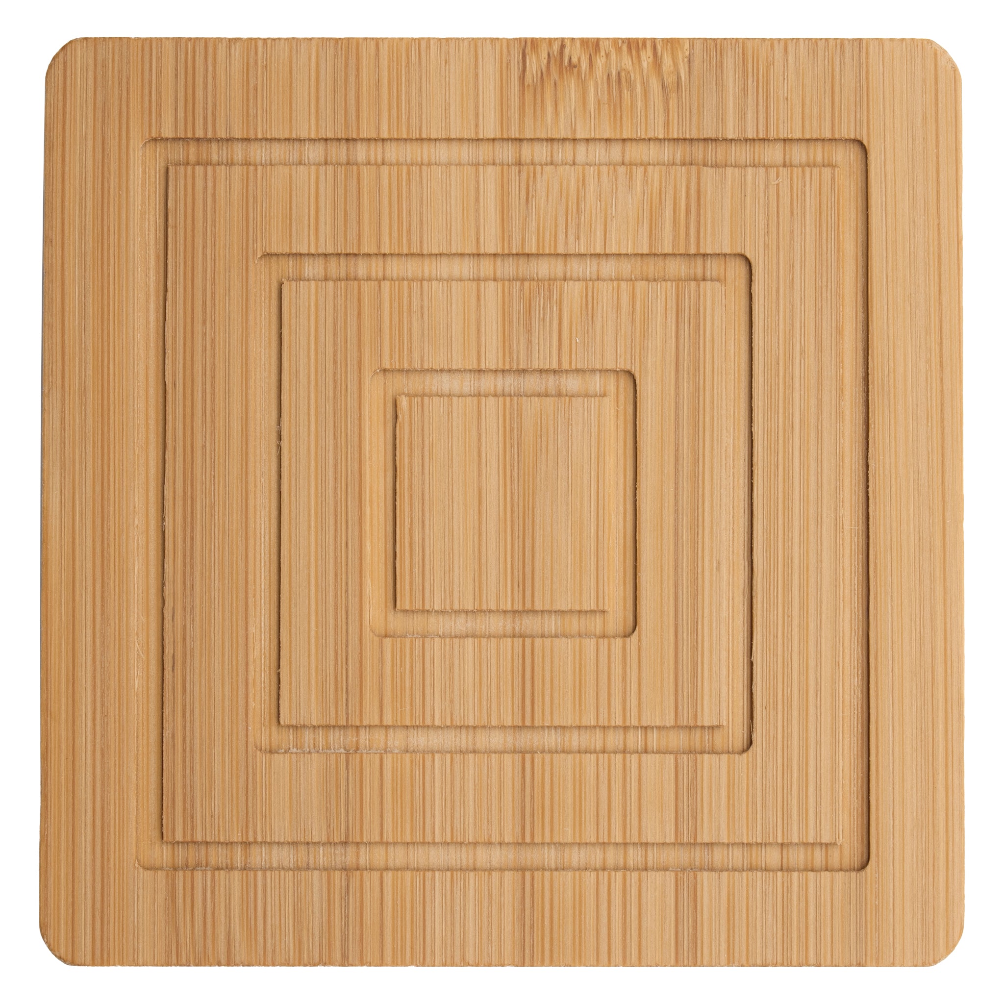REGENT BAMBOO SQUARE COASTERS IN A HOLDER 7 PIECE SET, 100X100MM