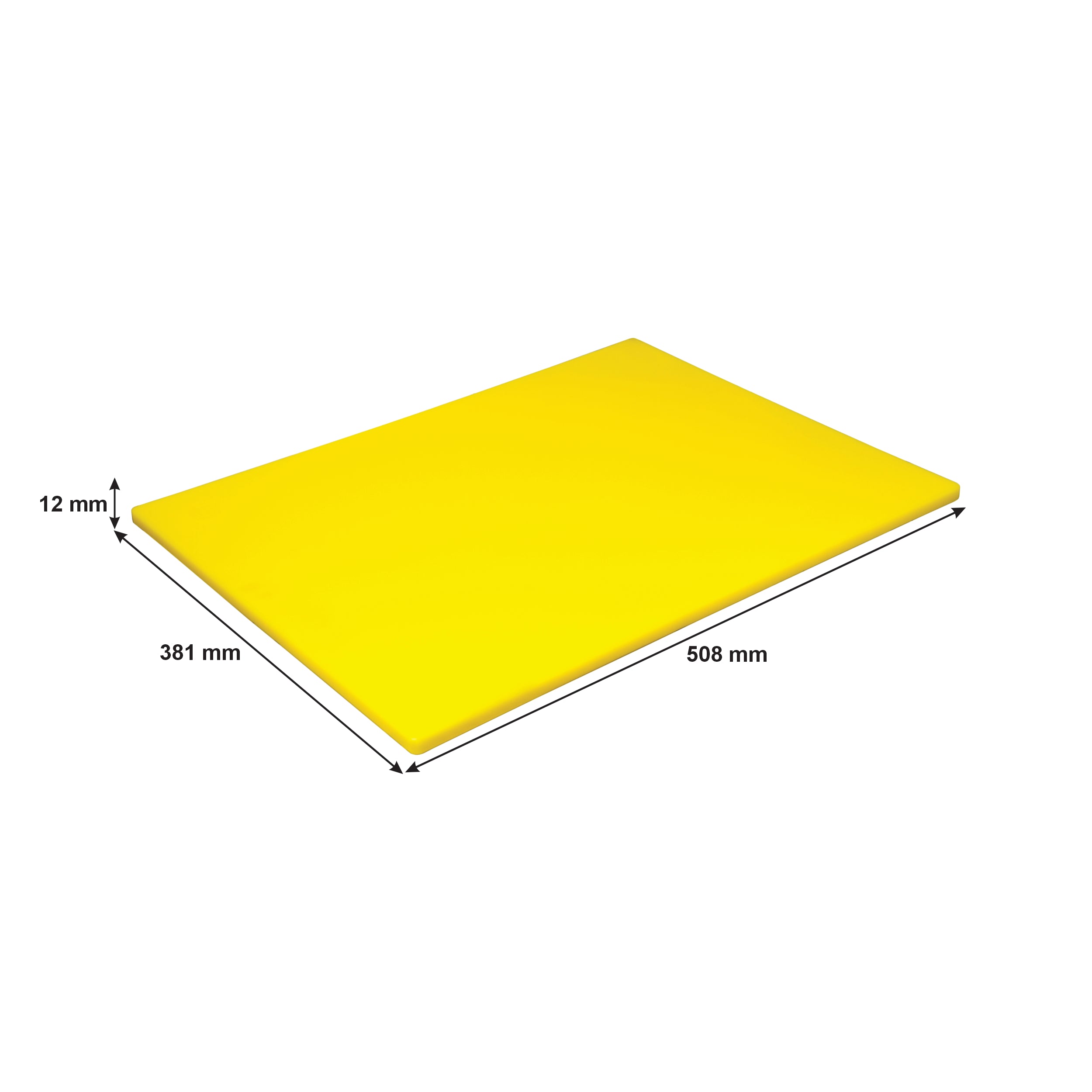 REGENT CUTTING BOARD PE YELLOW, 508X381MM
