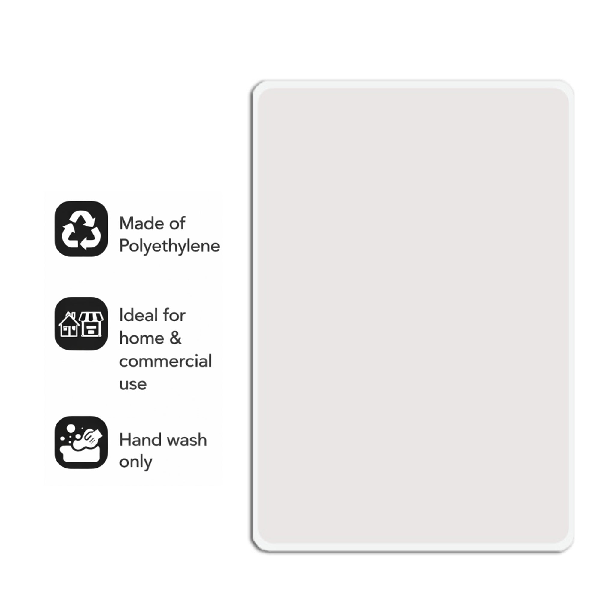 REGENT CUTTING BOARD PE WHITE, 508X381MM