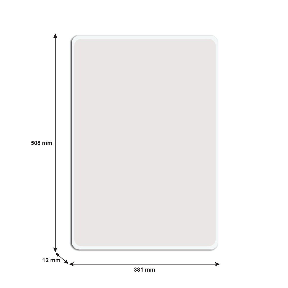 REGENT CUTTING BOARD PE WHITE, 508X381MM