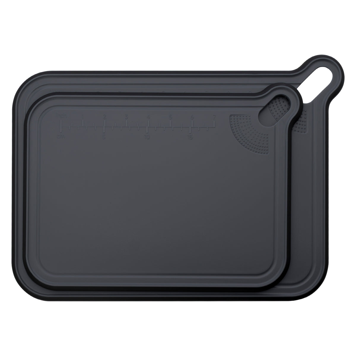 REGENT CUTTING BOARD NON-SLIP BLACK PLASTIC 2 PIECS SET, 393X290MM l 328X245MM