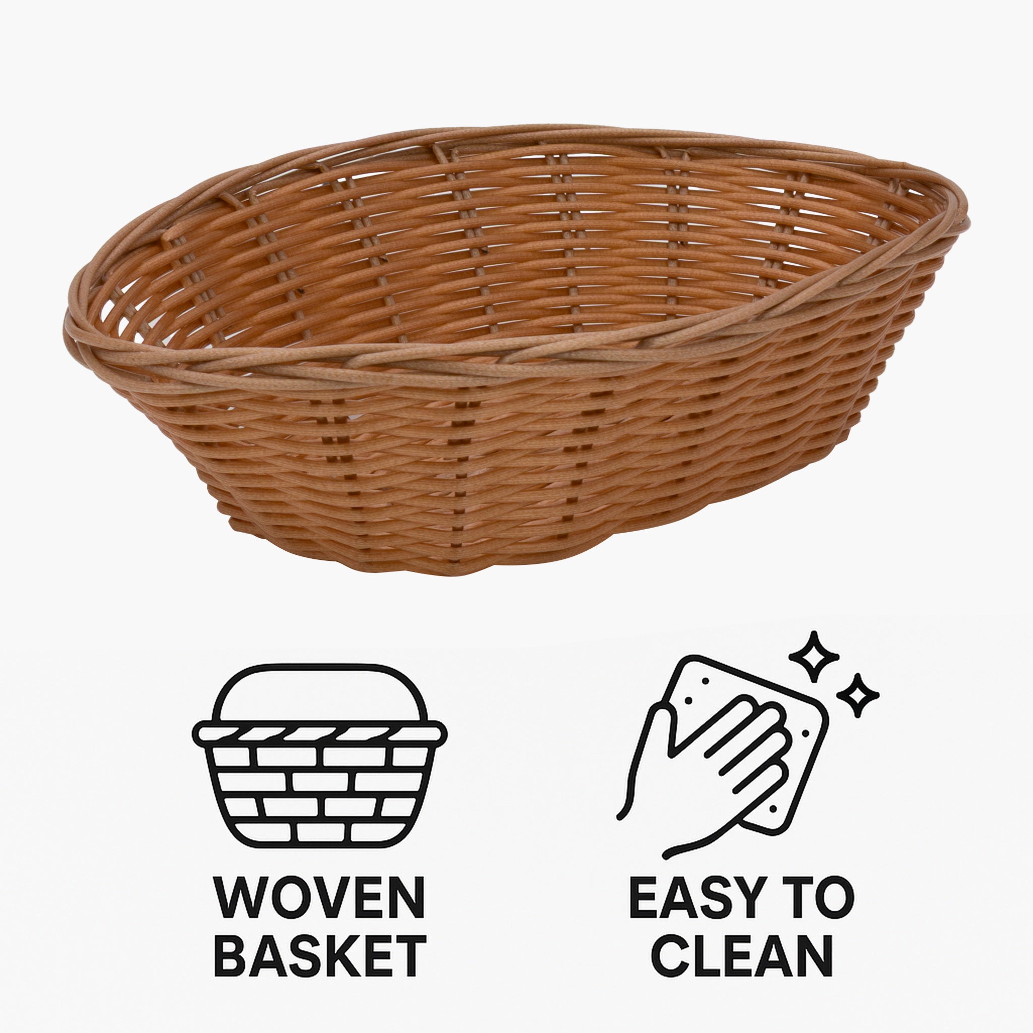 REGENT WOVEN BASKET OVAL HOLLOW CORD PP PLASTIC, 250X180MM
