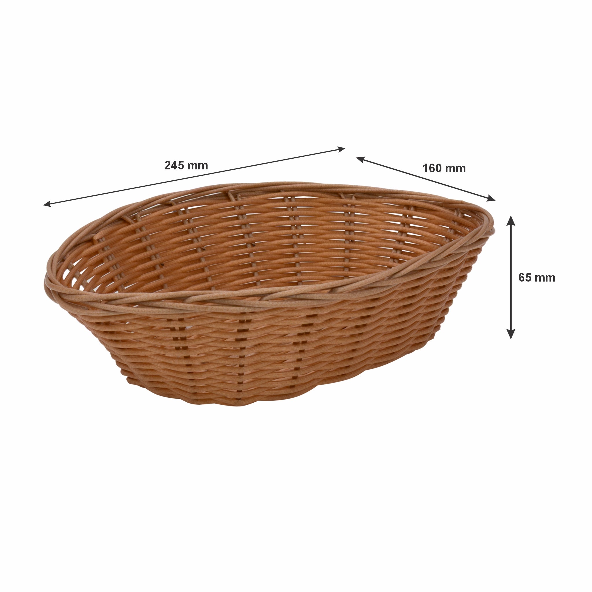 REGENT WOVEN BASKET OVAL HOLLOW CORD PP PLASTIC, 250X180MM