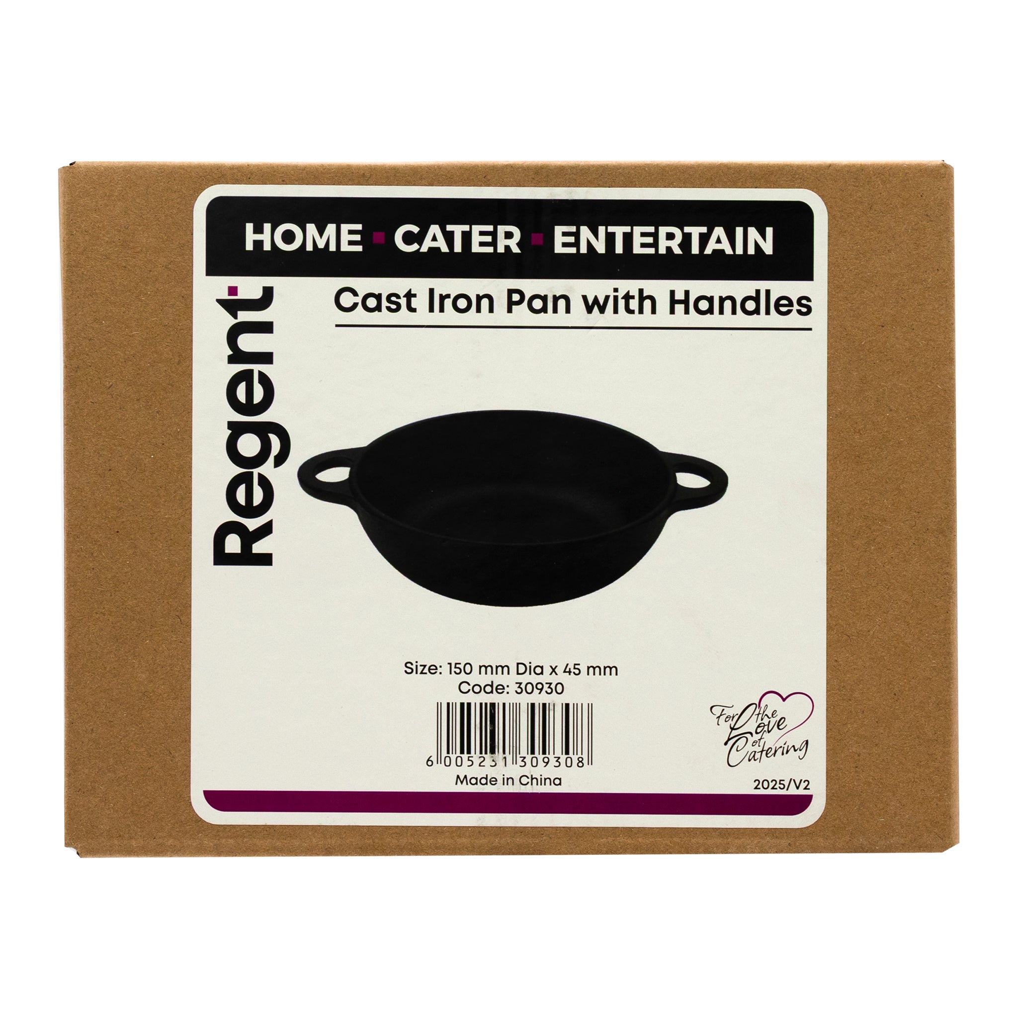 REGENT COOKWARE CAST IRON PAN WITH 2 HANDLES, 205/155MM DIAX45MM