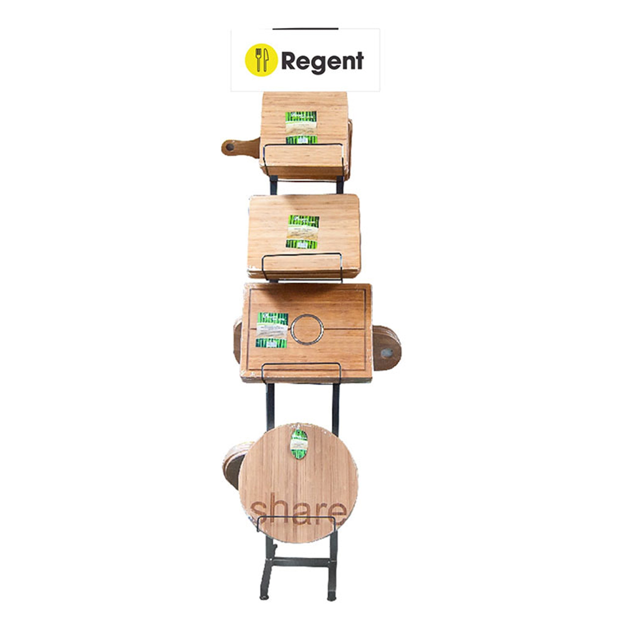 BAMBOO BOARD DISPLAY STAND 4 TIER DOUBLE SIDED