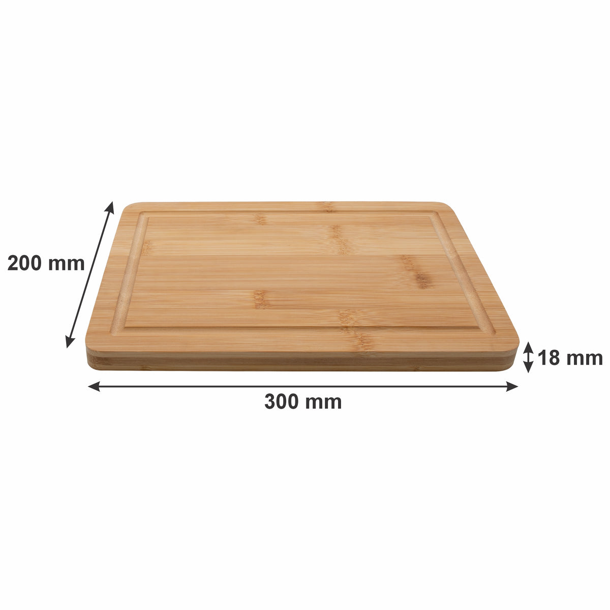 REGENT BAMBOO STEAK SERVING BOARD WITH GROOVE, 300X200MM