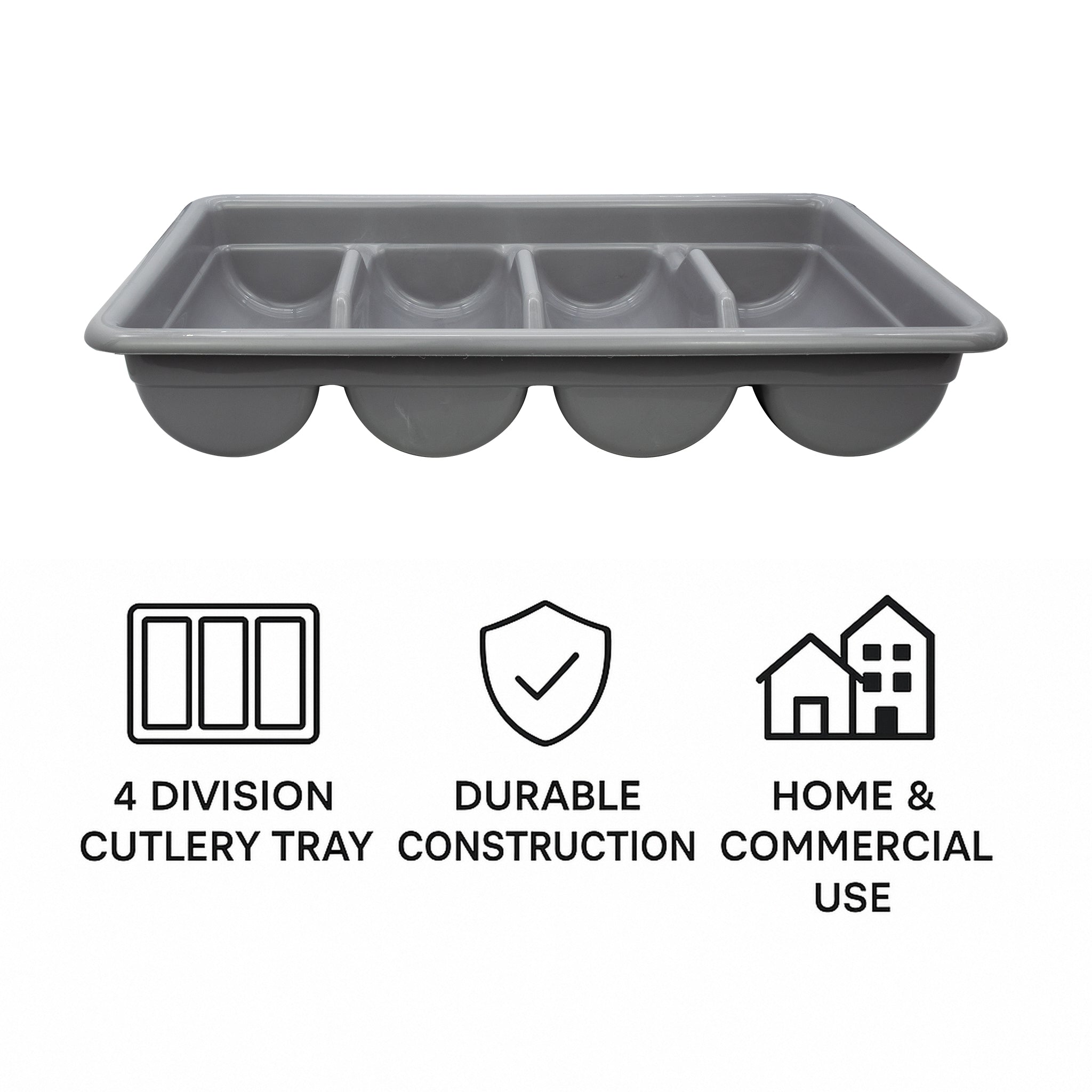 REGENT CUTLERY TRAY 4 DIV. GREY, 540X300MM