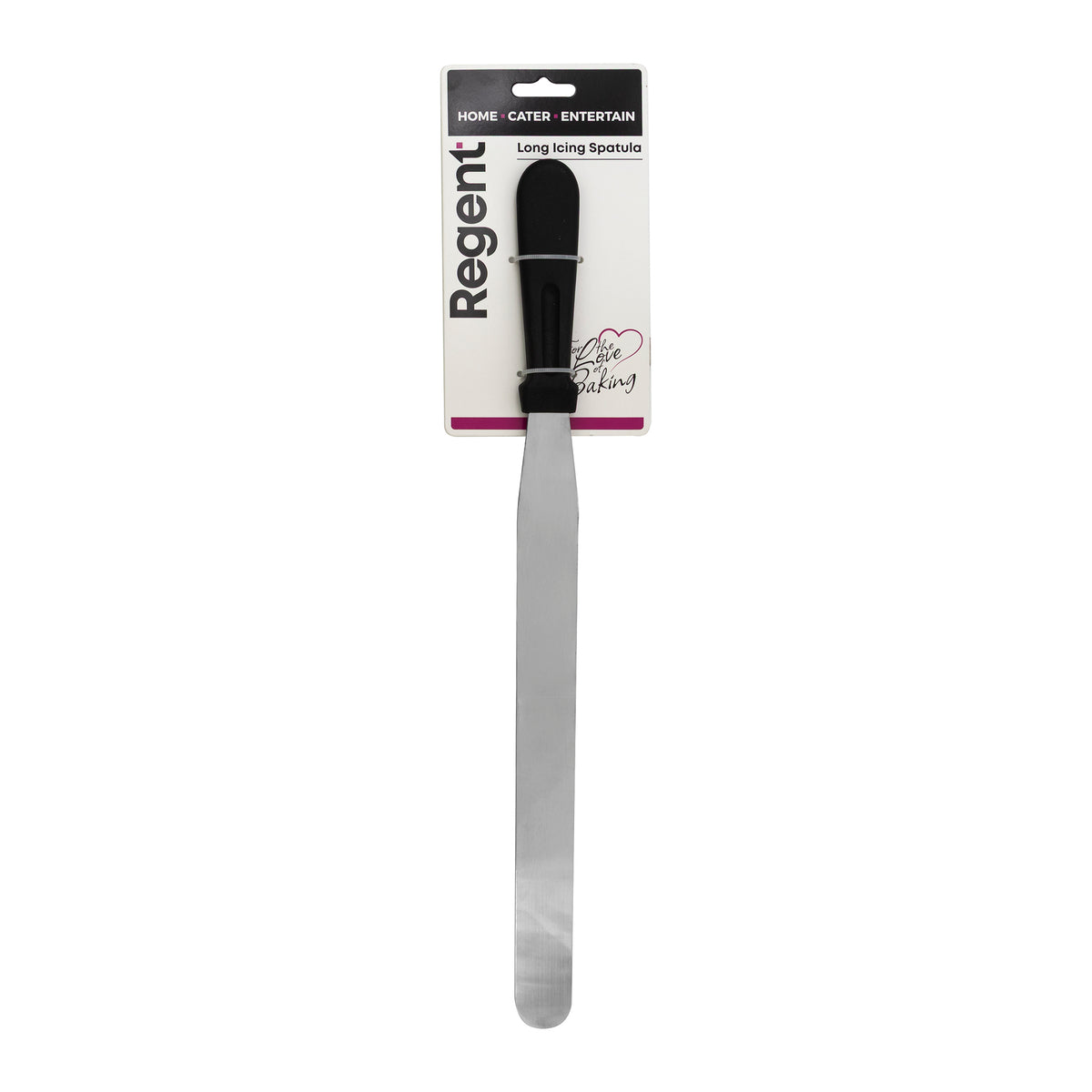 REGENT BAKEWARE ICING SPATULA LONG WITH BLACK PP HANDLE, 420MM