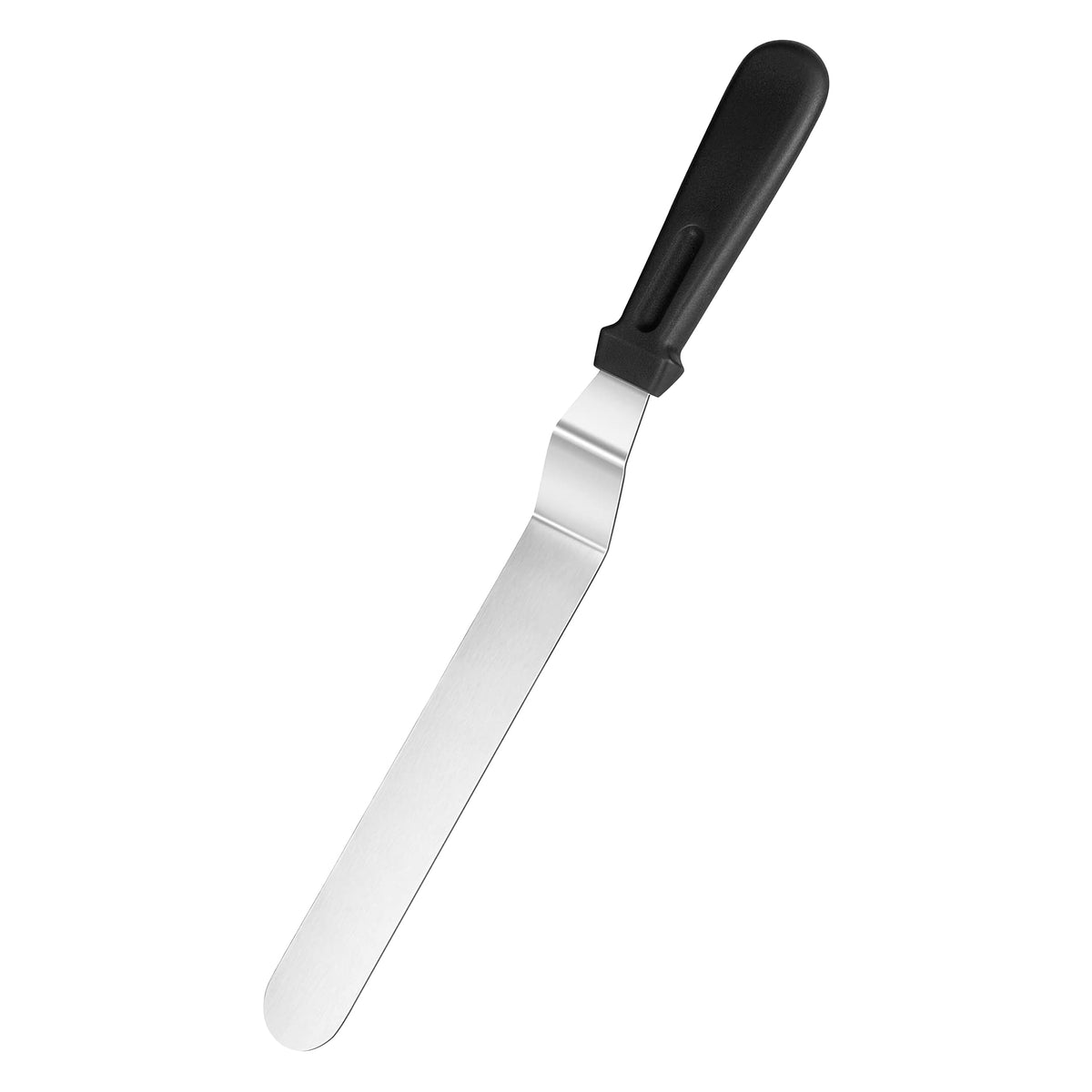 REGENT BAKEWARE ICING SPATULA ANGLED WITH PP PLASTIC BLACK HANDLE, 420MM