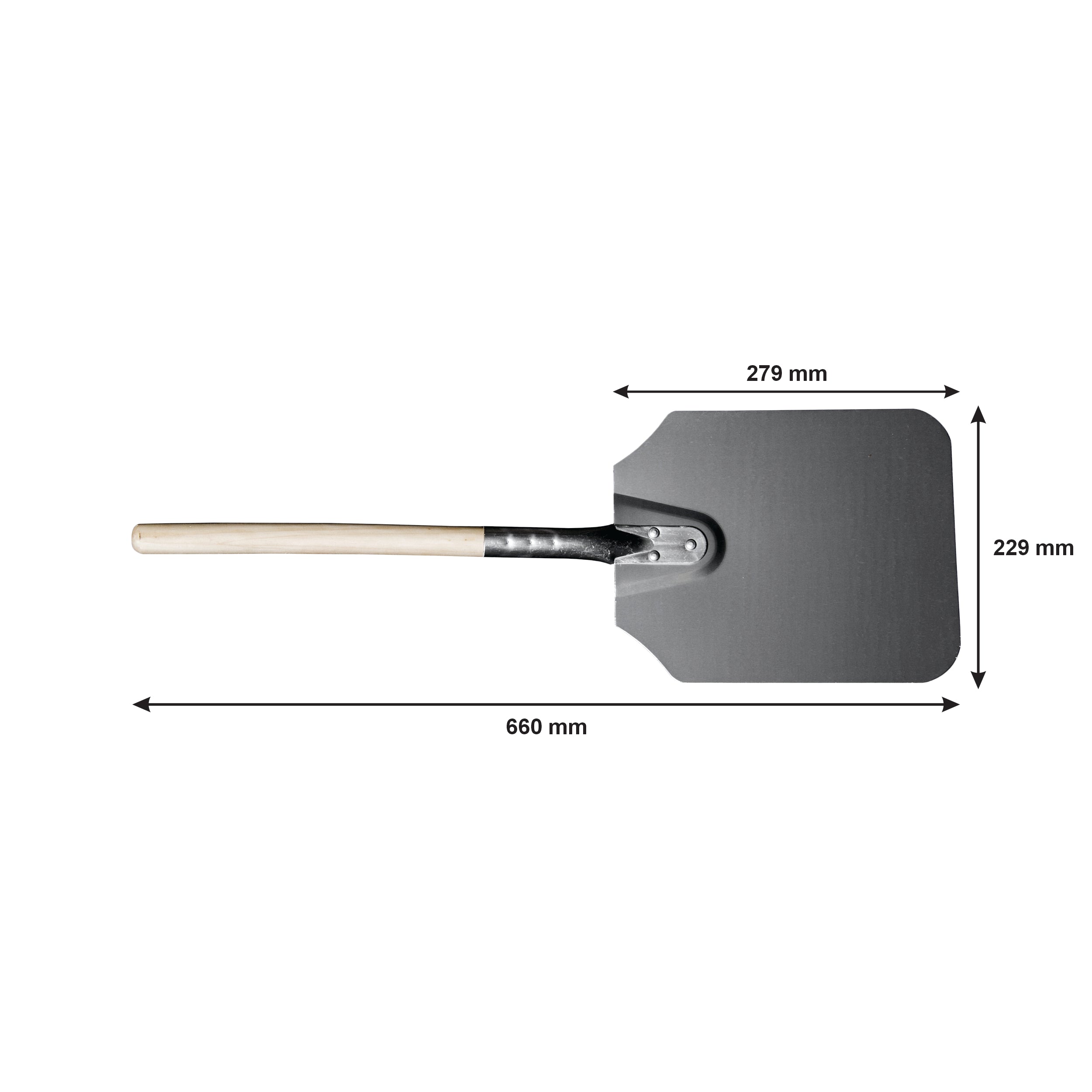 REGENT PIZZA PEEL ALUMINIUM WITH WOODEN HANDLE, 660MM