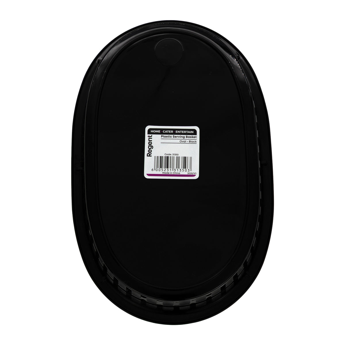 REGENT CATERING PLASTIC SERVING BASKET OVAL BLACK, 270X175MM
