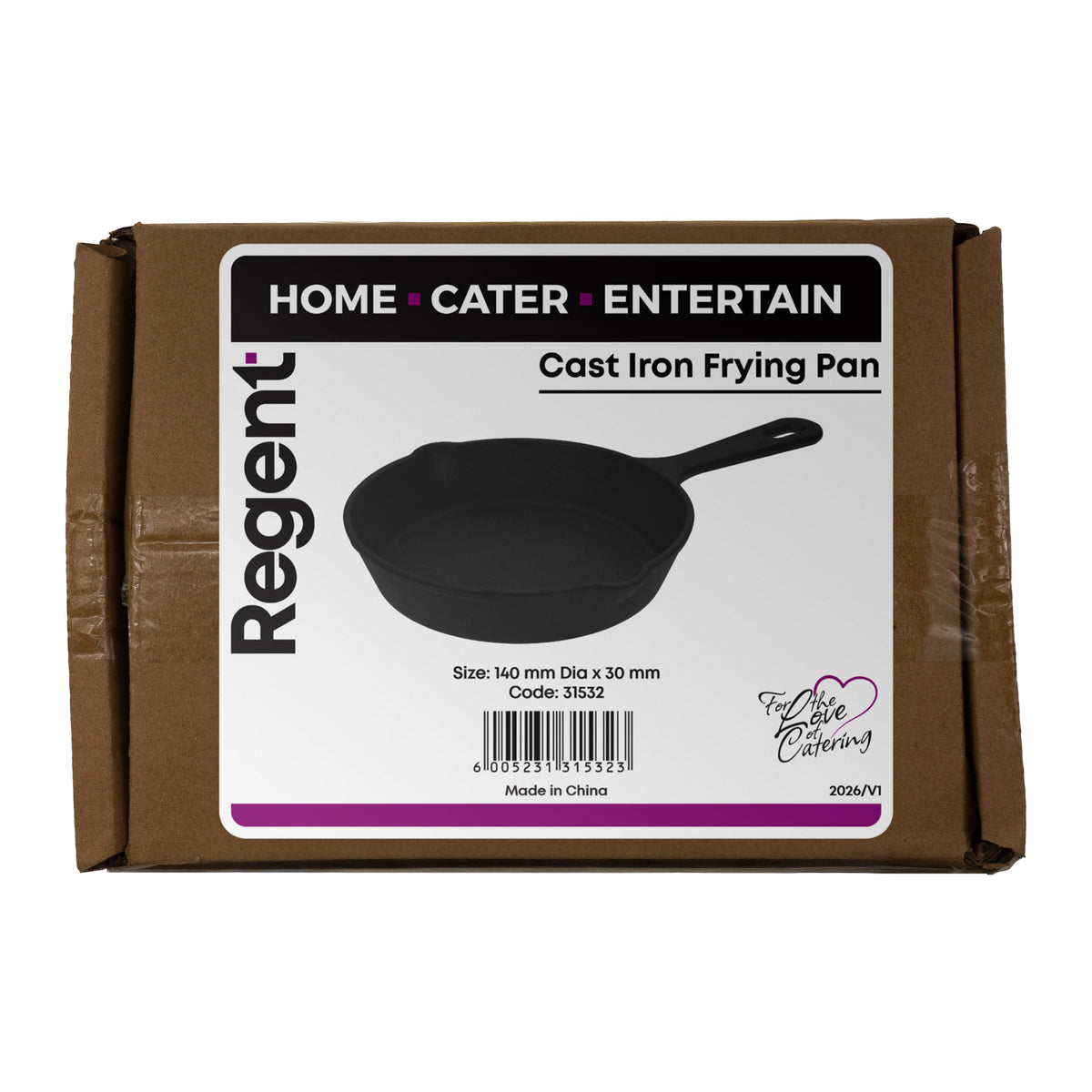 REGENT COOKWARE CAST IRON FRYING PAN, 140MM DIAX30MM