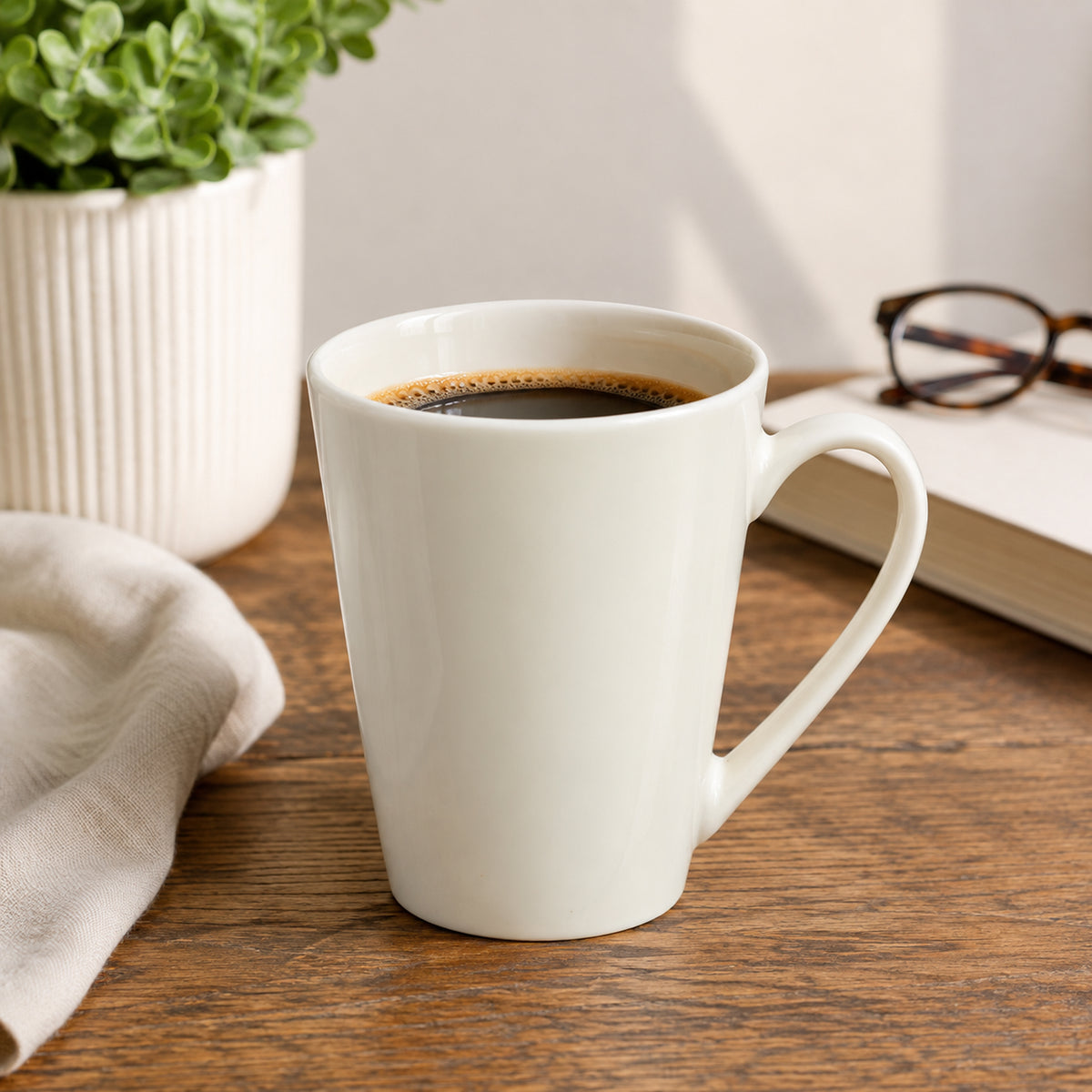 REGENT V-SHAPE NBC WHITE COFFEE MUG, 320ML
