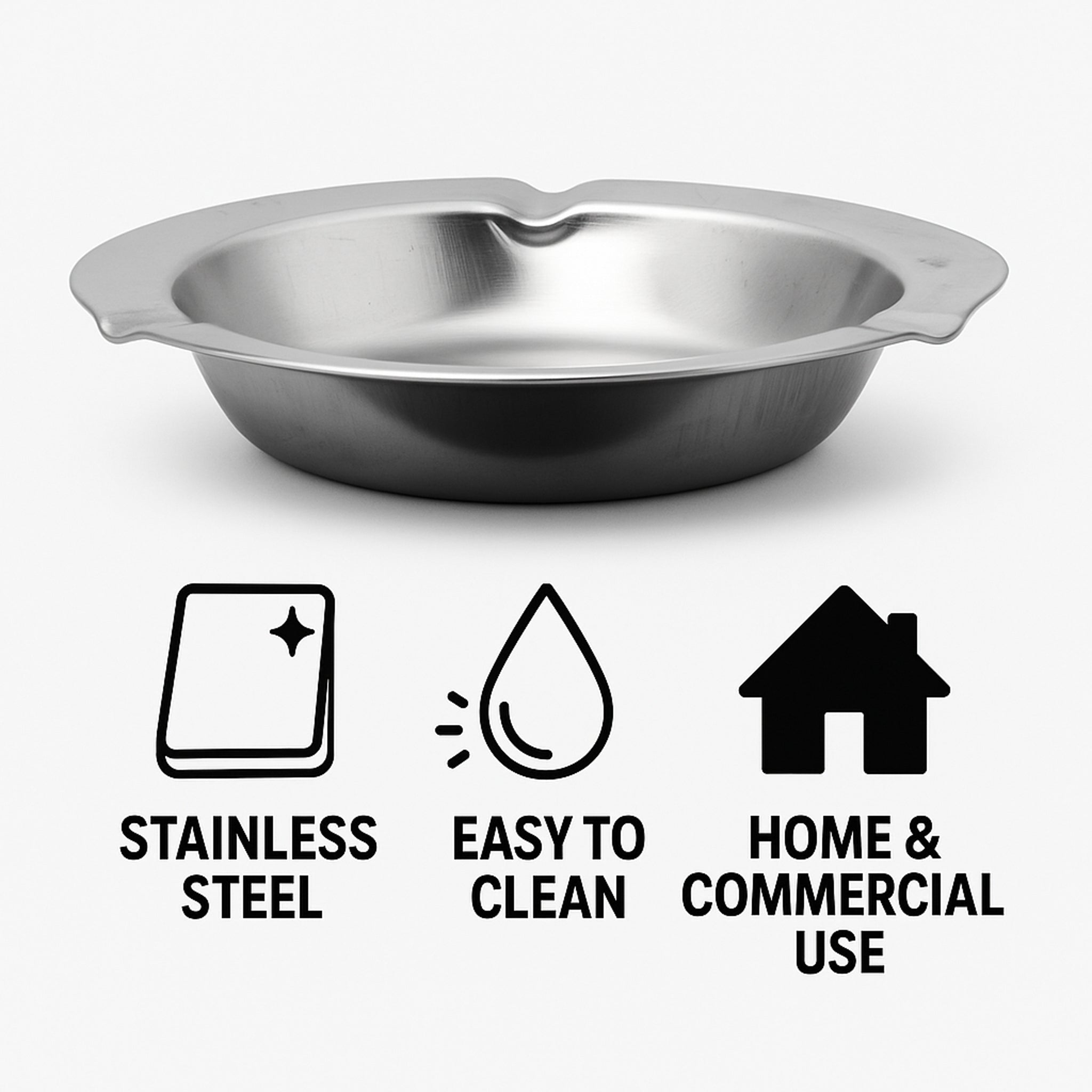 REGENT ASHTRAY ROUND STAINLESS STEEL, 120MM DIA