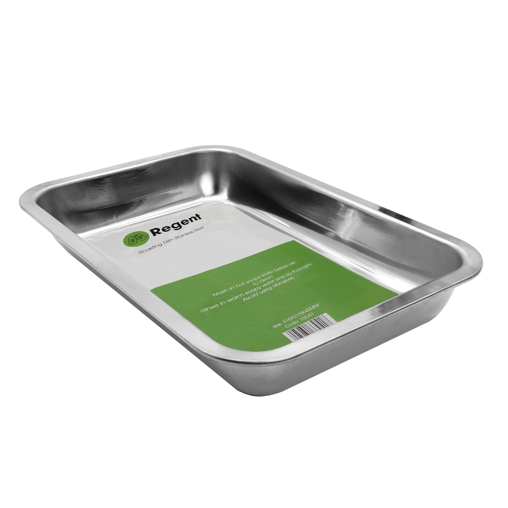 REGENT RECTANGULAR ROASTING DISH STAINLESS STEEL, 315X215X45MM