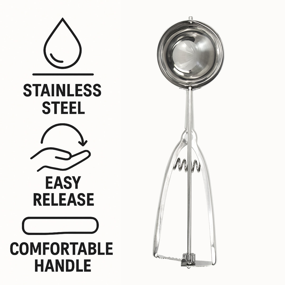 REGENT ICE CREAM SERVER STAINLESS STEEL, 230X60MM DIA