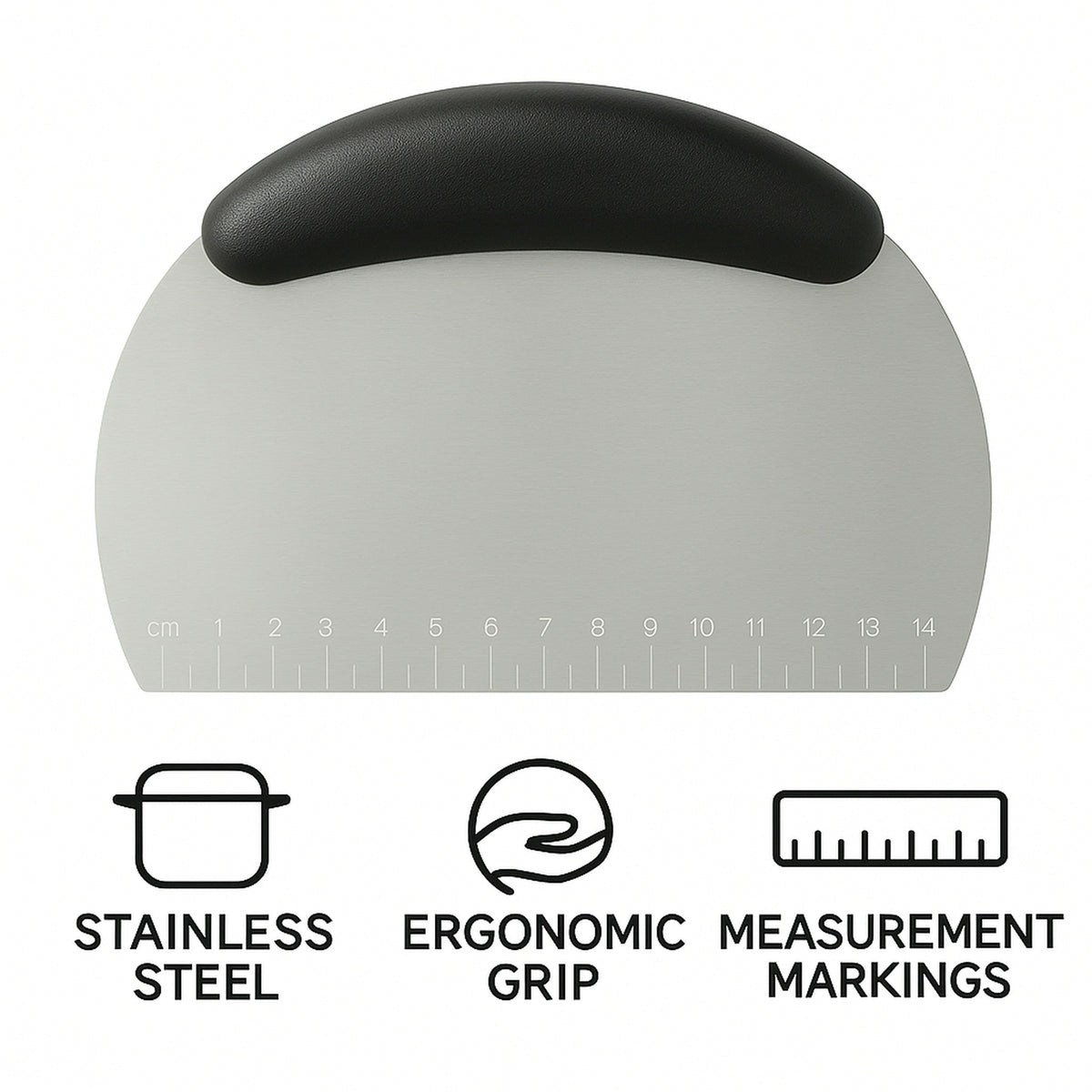 REGENT BAKEWARE DOUGH SCRAPER WITH MEASURE EQUIVALENTS STAINLESS STEEL