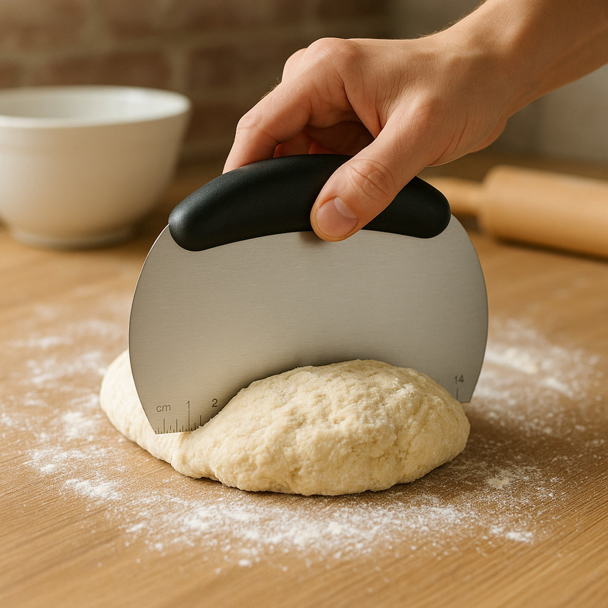 REGENT BAKEWARE DOUGH SCRAPER WITH MEASURE EQUIVALENTS STAINLESS STEEL
